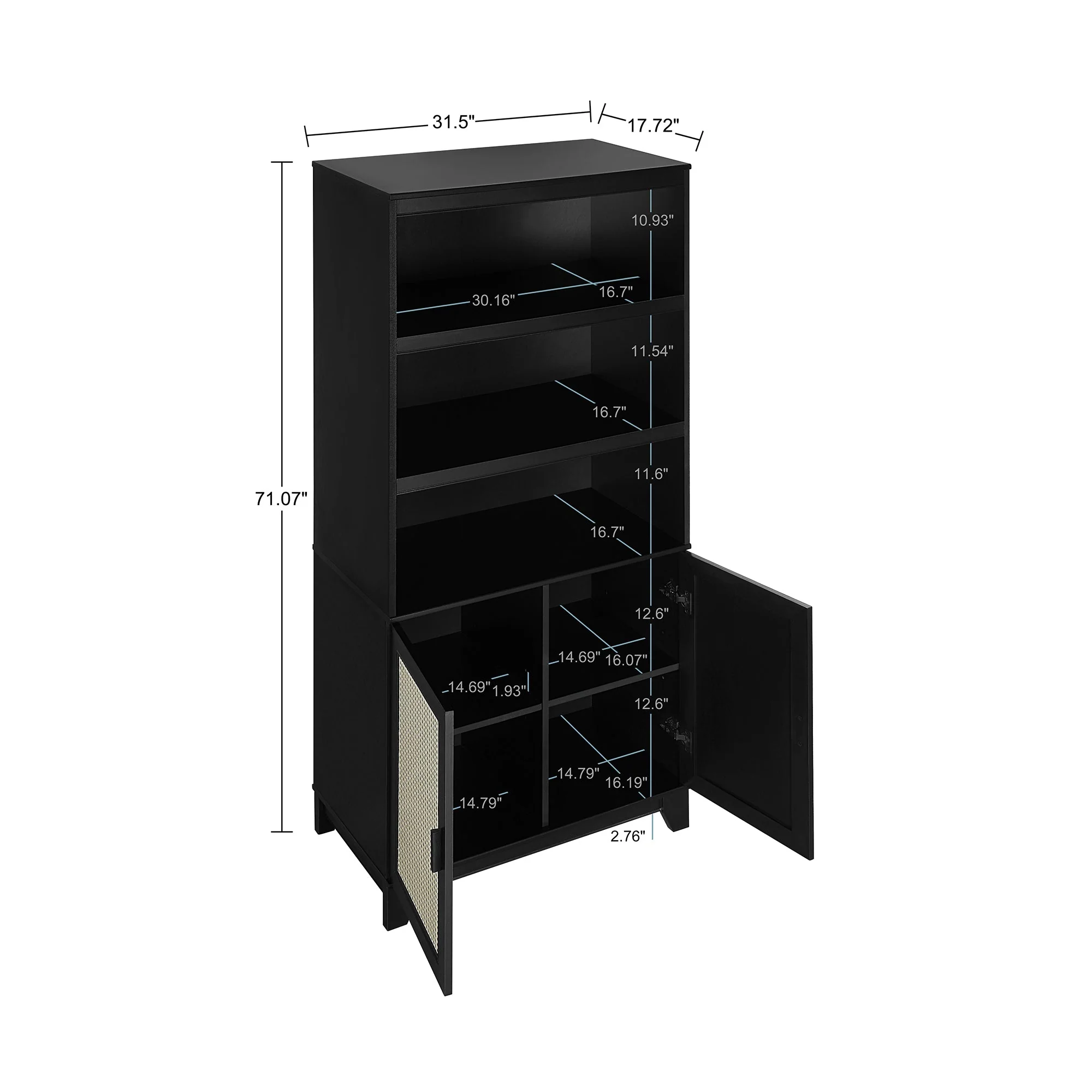 Sheridan Bookcase Cabinet in Black (set of 2) - Image 2