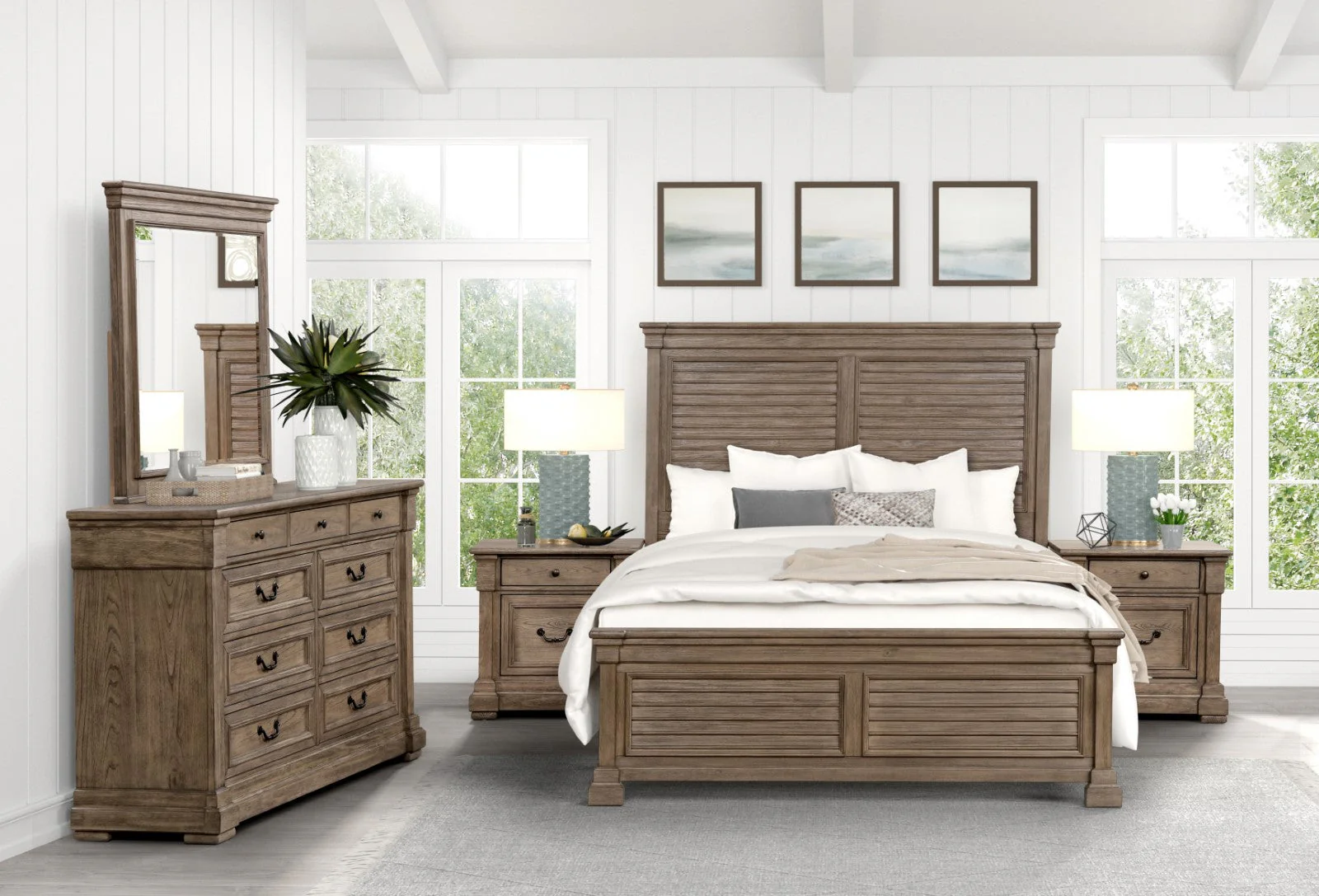 Sheringham Weathered Gray Queen Bed