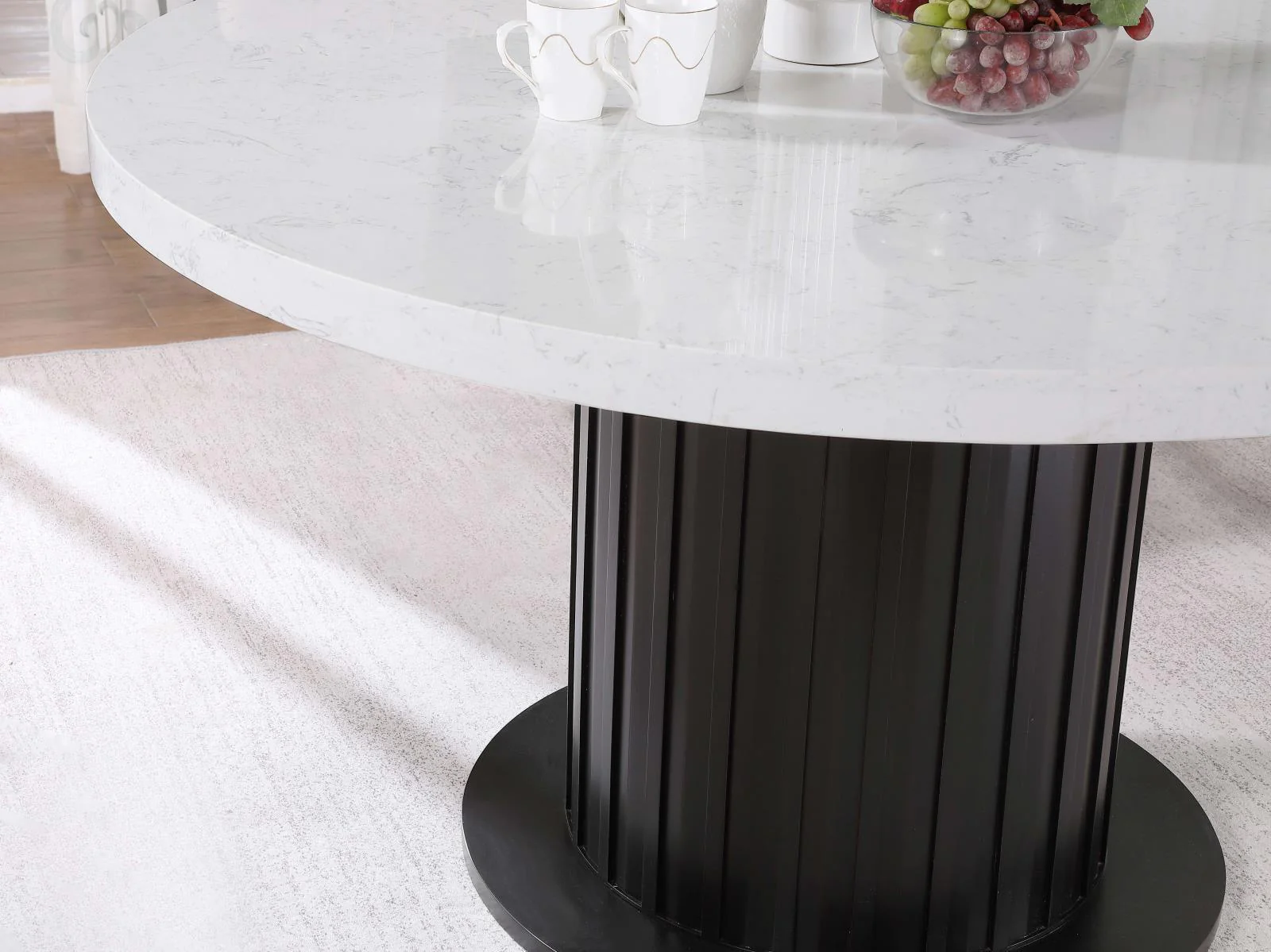 Sherry Rustic Espresso/White Round Dining Table - Image 3