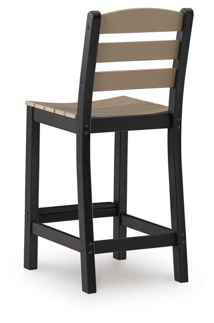 Shoreline Beach Black/Beige Outdoor Counter Table and 2 Barstools - Image 6