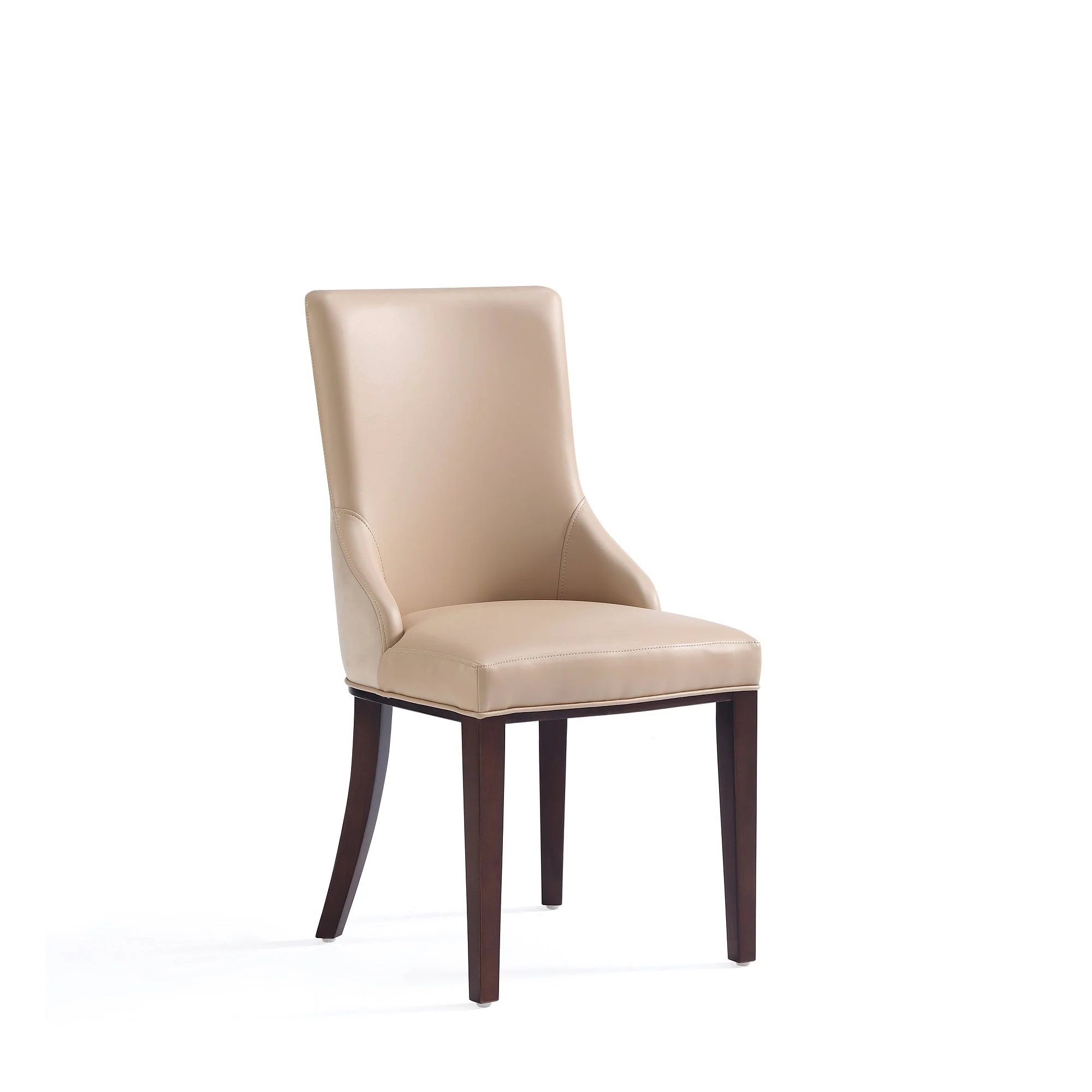 Shubert 8-Piece Faux Leather and Velvet Dining Chair Set in Tan - Image 6