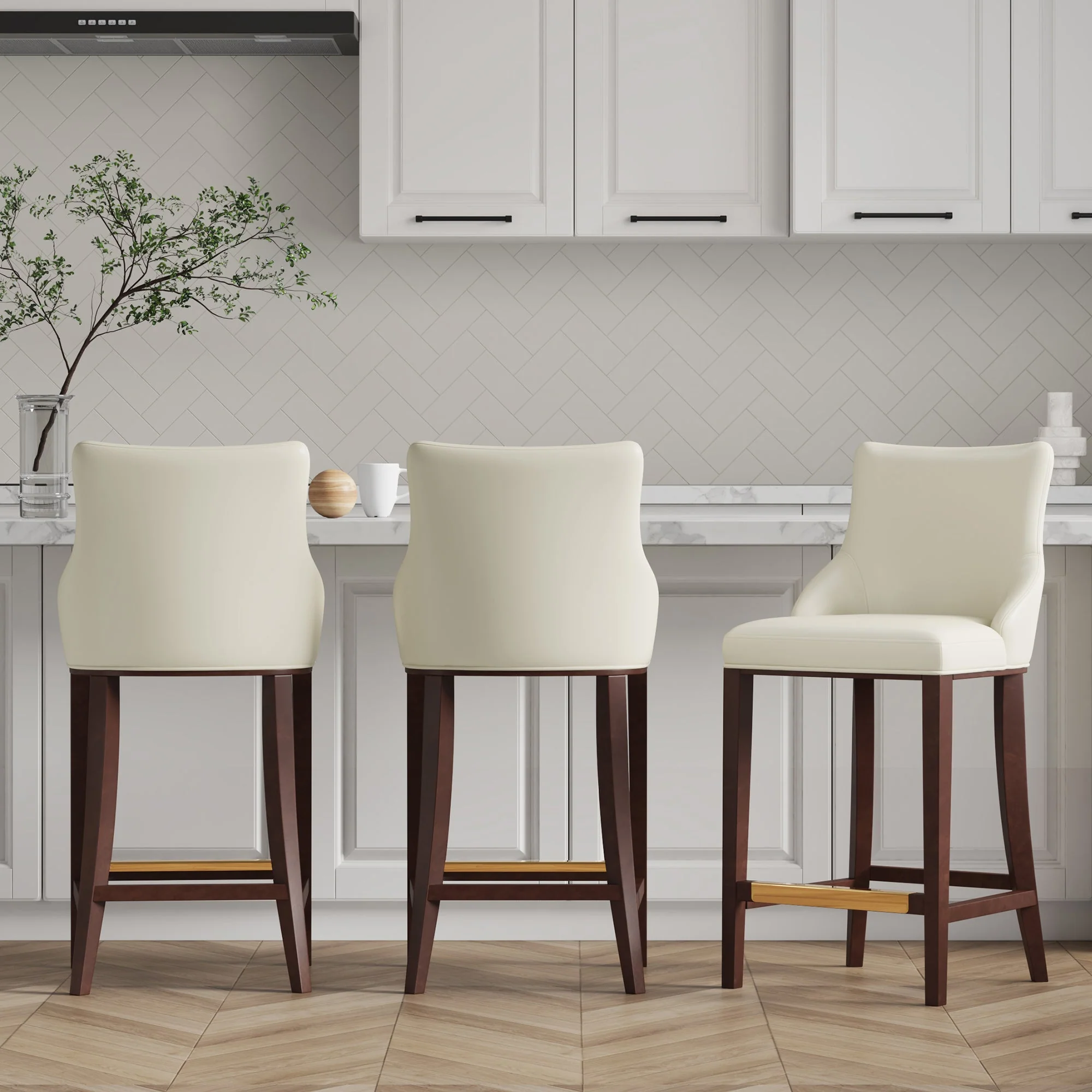 Shubert Barstool in Ivory (set of 3) - Image 2
