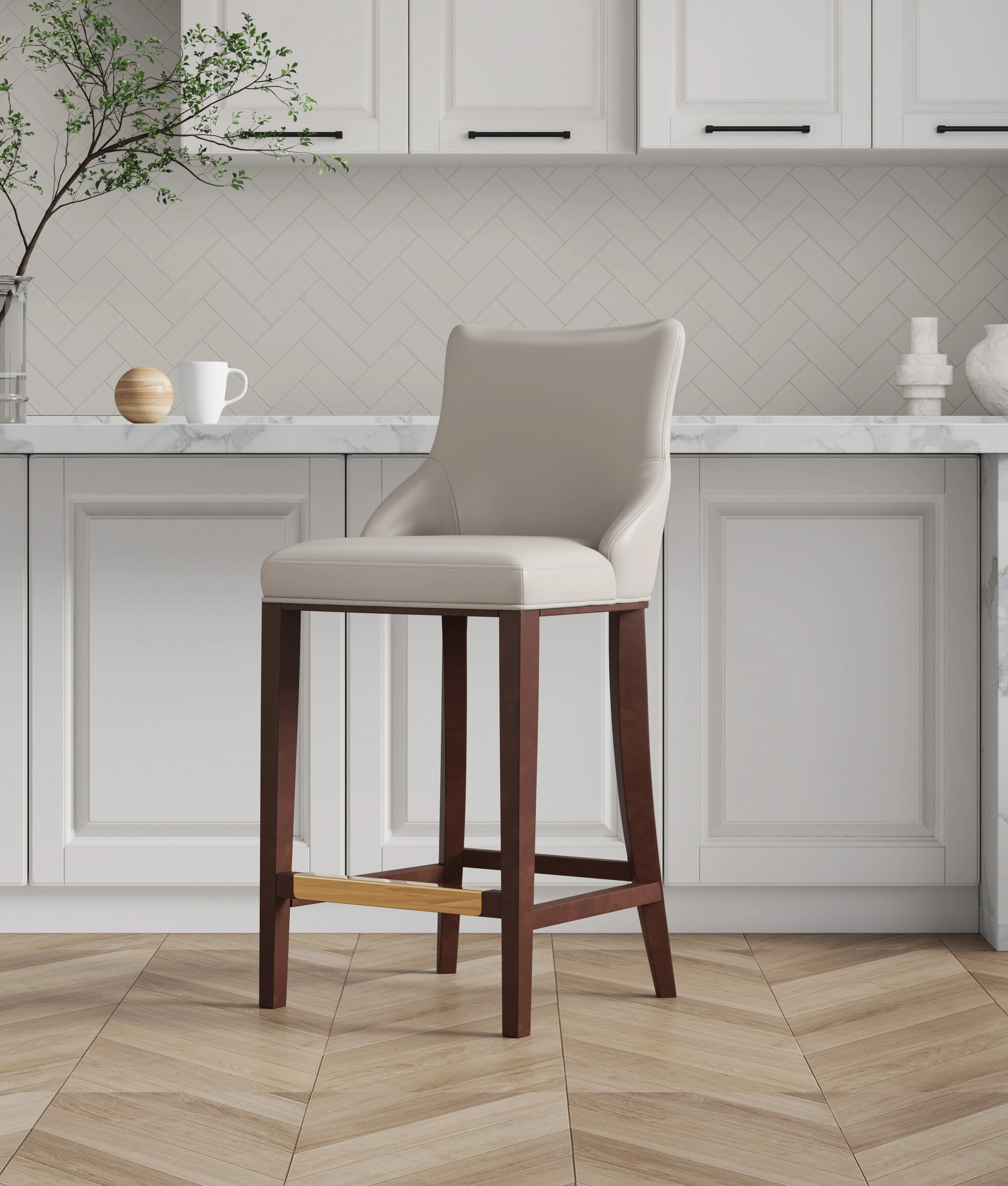 Shubert Barstool in Light Grey - Image 2