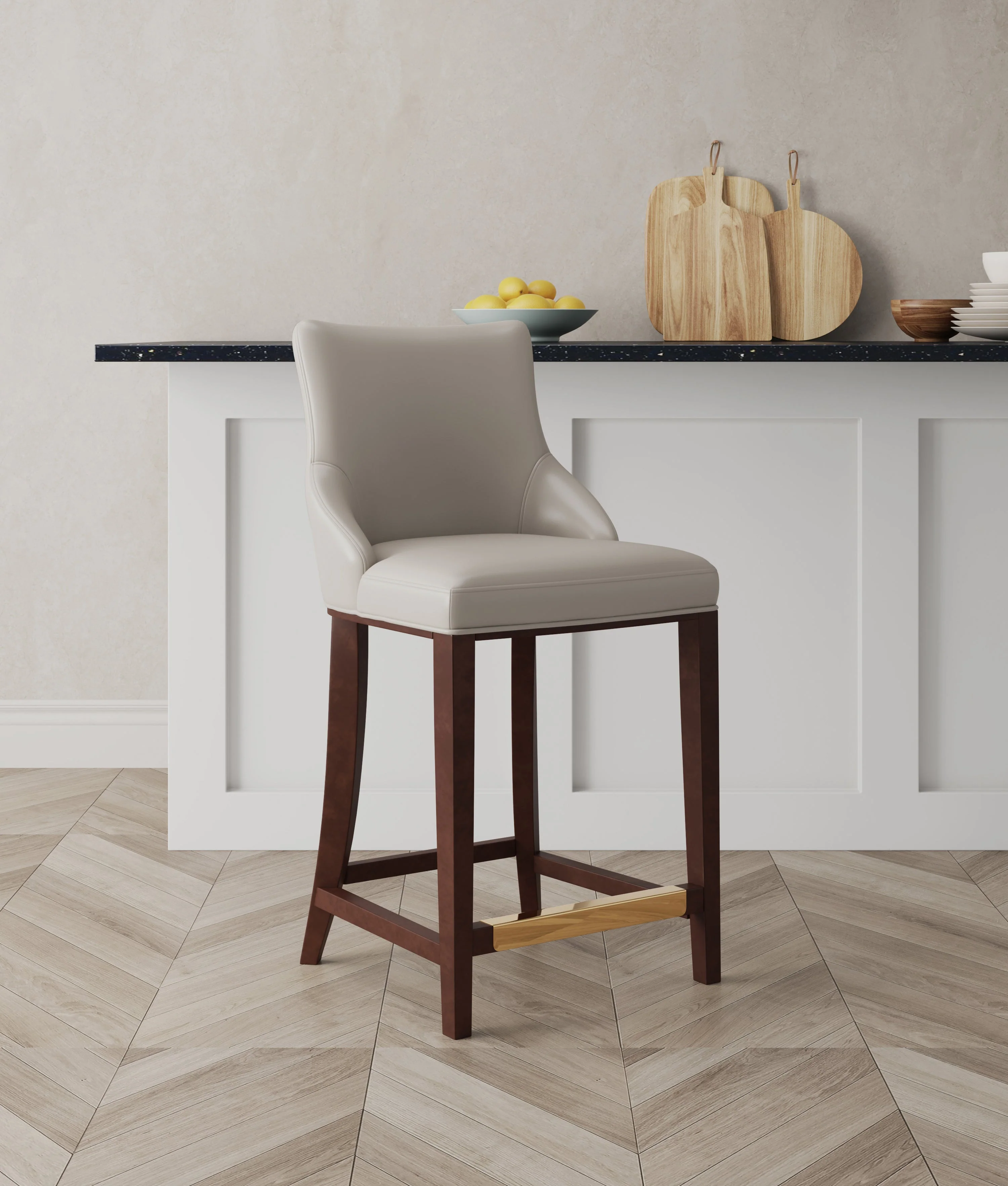 Shubert Counter Stool in Light Grey - Image 2