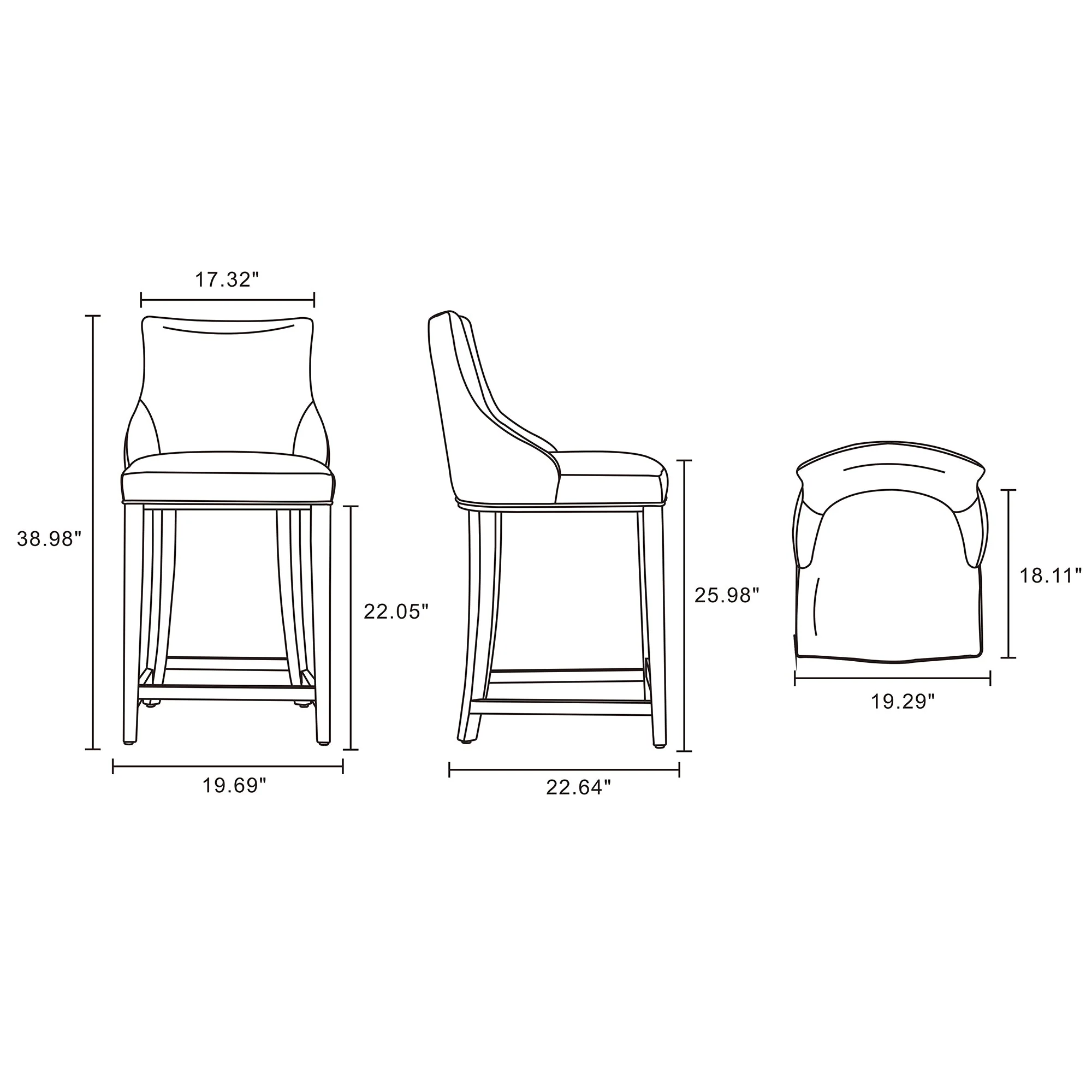 Shubert Counter Stool in Tan - Image 3