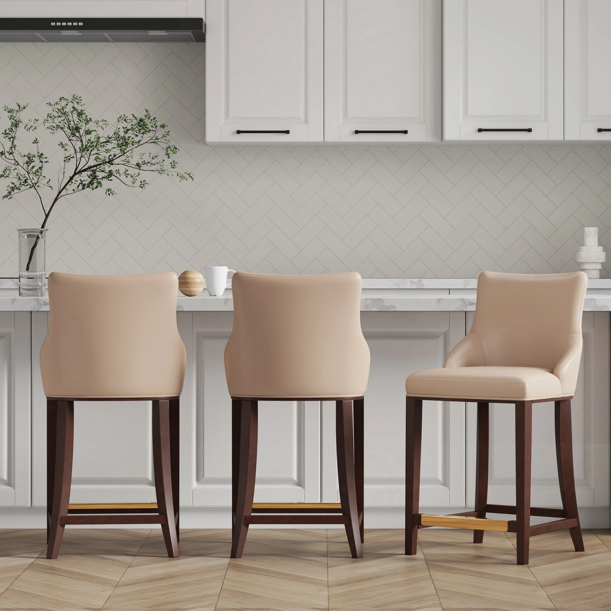Shubert Counter Stool in Tan (set of 3) - Image 2