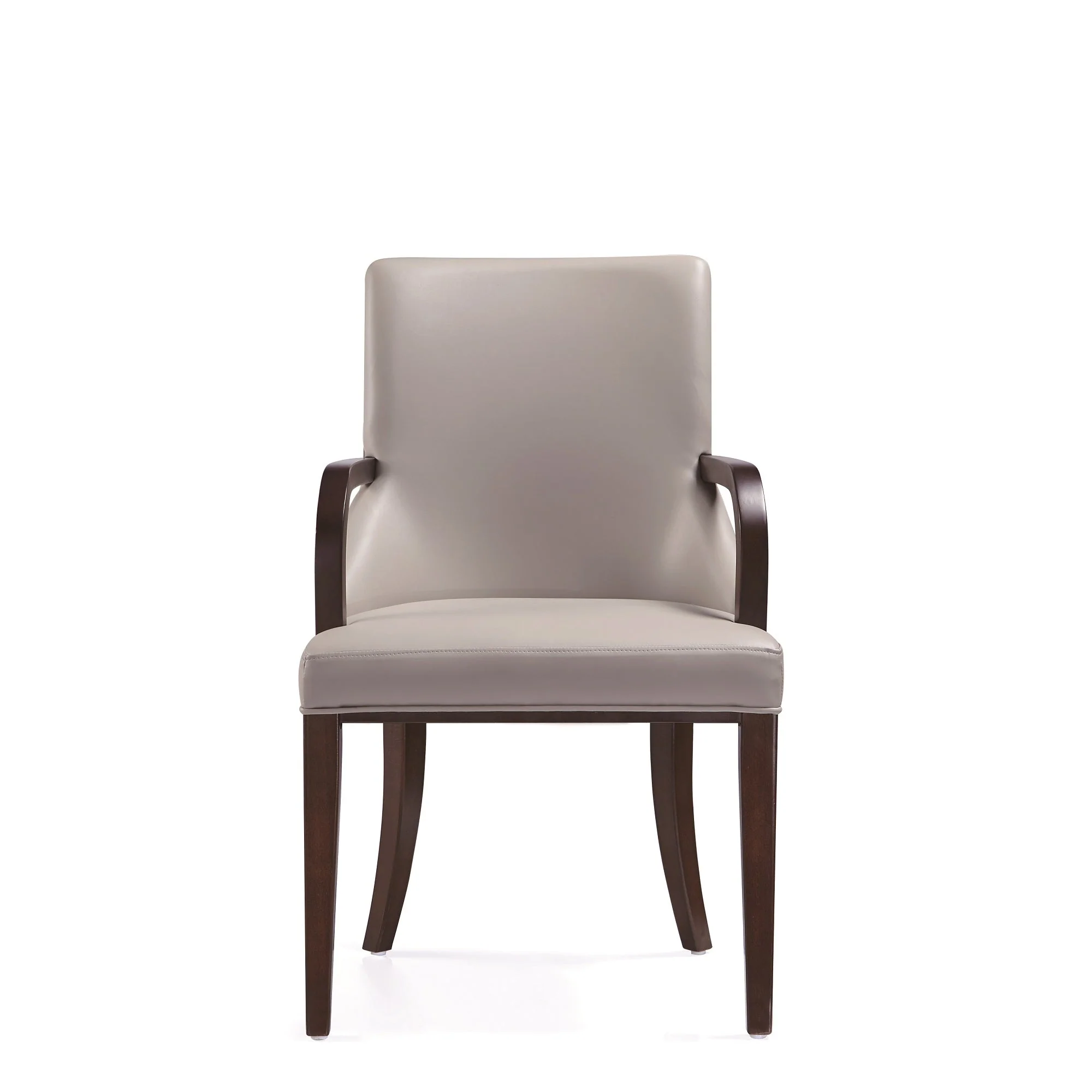 Shubert Faux Leather and Velvet Dining Armchair in Light Grey (set of 2) - Image 4