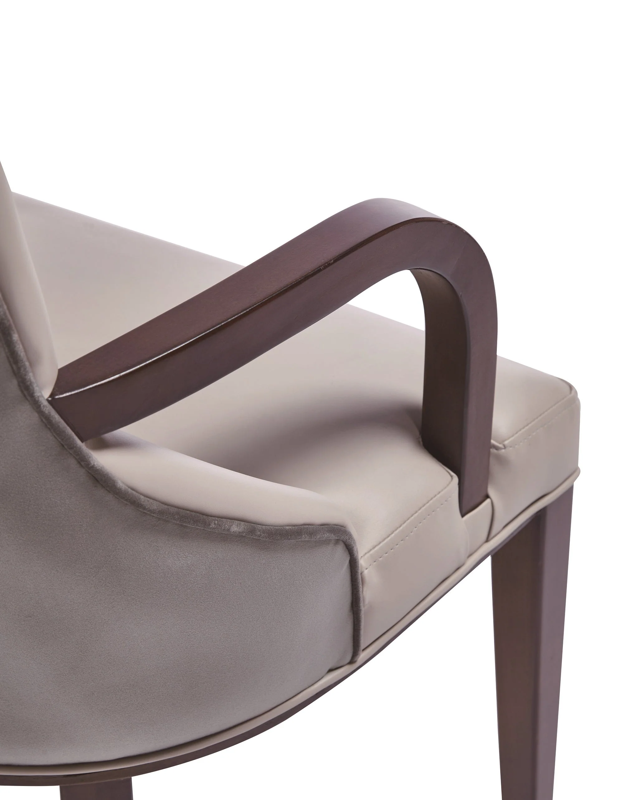 Shubert Faux Leather and Velvet Dining Armchair in Light Grey (set of 2) - Image 9