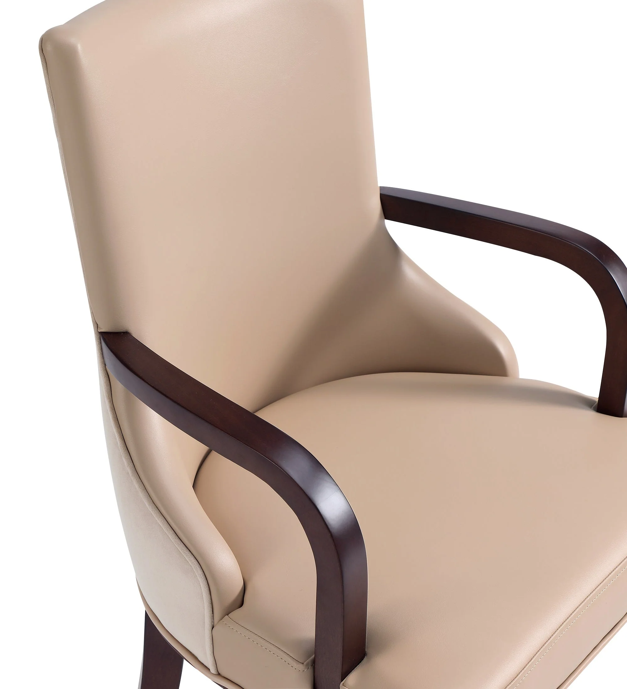 Shubert Faux Leather and Velvet Dining Armchair in Tan (set of 2) - Image 10