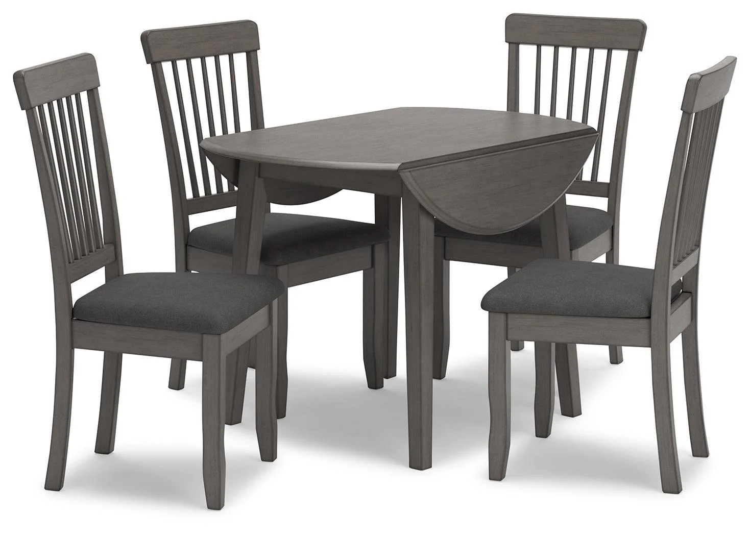 Shullden Gray Drop Leaf Dining Table - Image 4