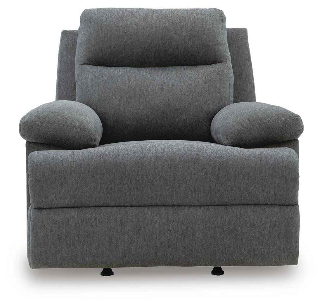 Side-Swipe Charcoal Reclining Sofa, Loveseat and Recliner - Image 2