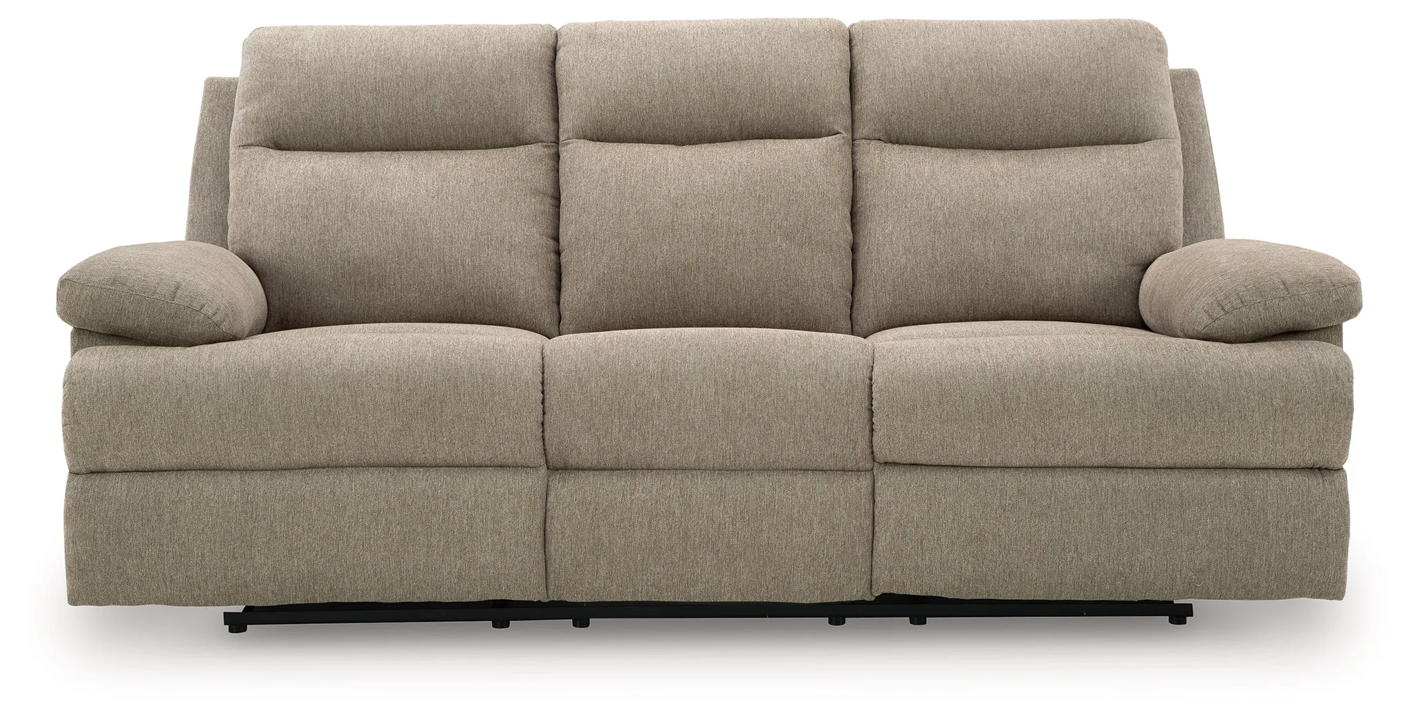 Side-Swipe Mocha Reclining Sofa with Drop Down Table
