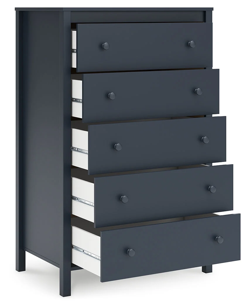 Simmenfort Navy Blue Youth Bookcase Storage Bedroom Set - Image 25