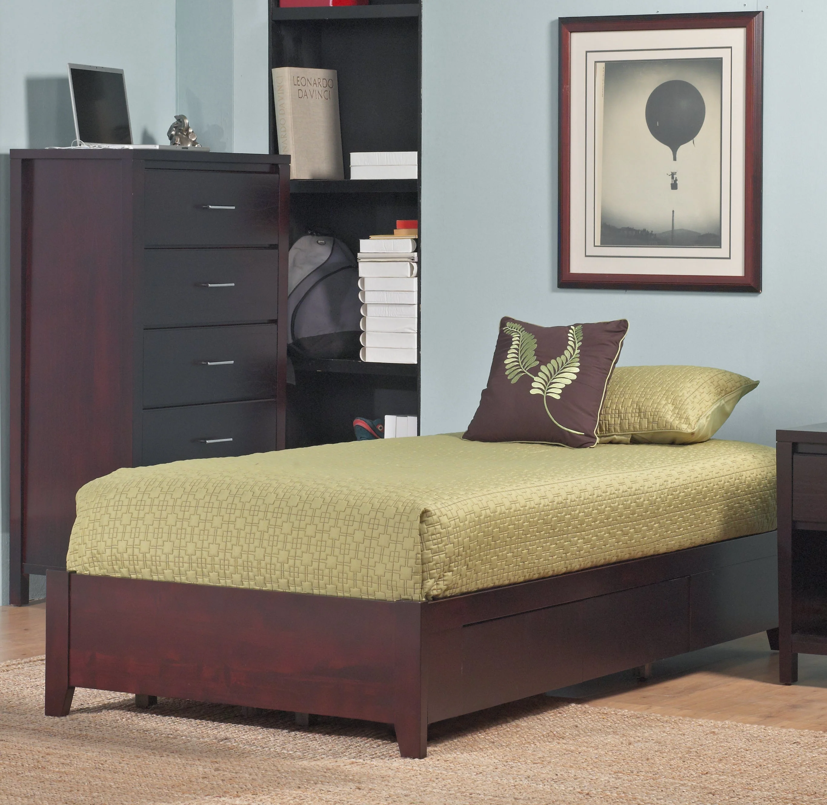 Simple Wood Eastern King Storage Bed in Espresso - Image 4