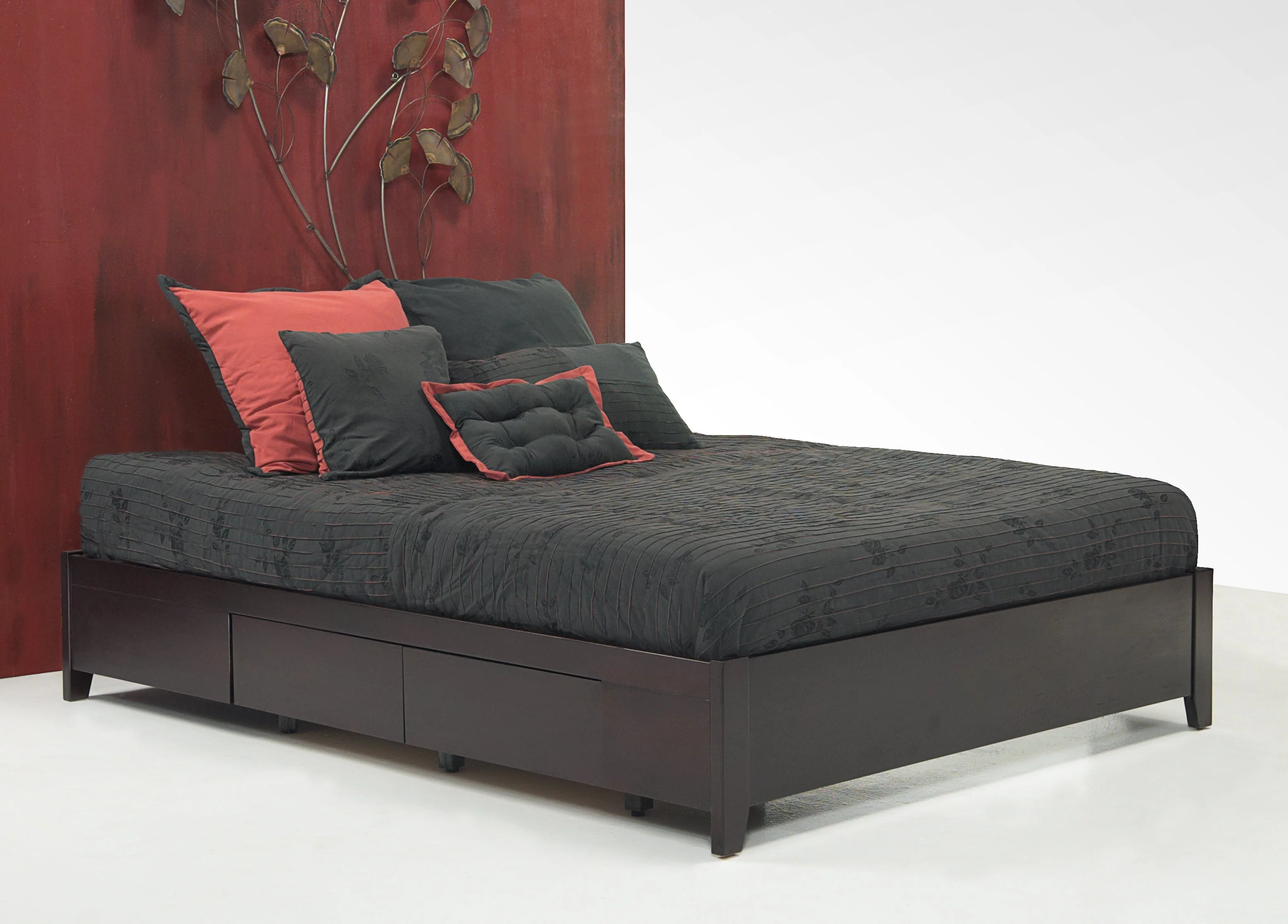 Simple Wood Twin Storage Bed in Espresso - Image 3