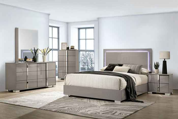 Sinistra Light Taupe 4-Piece Queen Bedroom Set