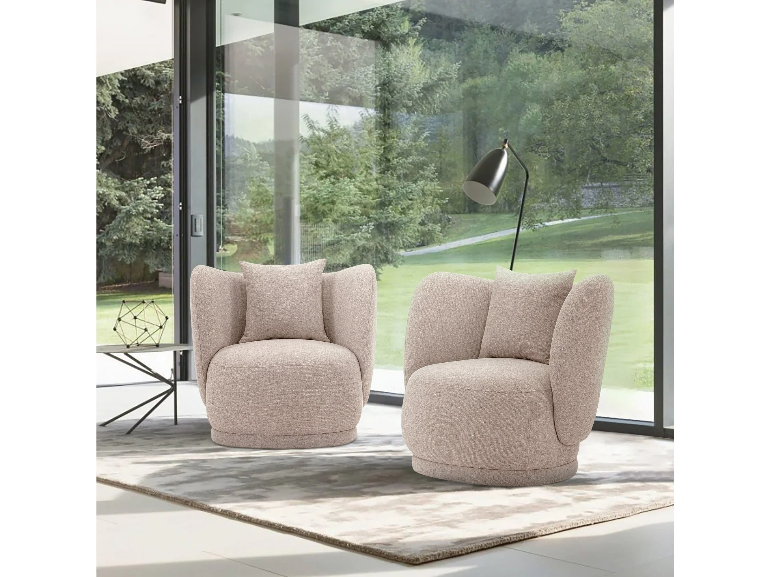 Siri Accent Chair in Wheat (set of 2)