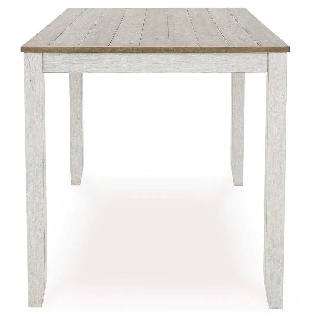Skempton White And Light Brown Counter Height Dining Table and 6 Bar Stools - Image 7