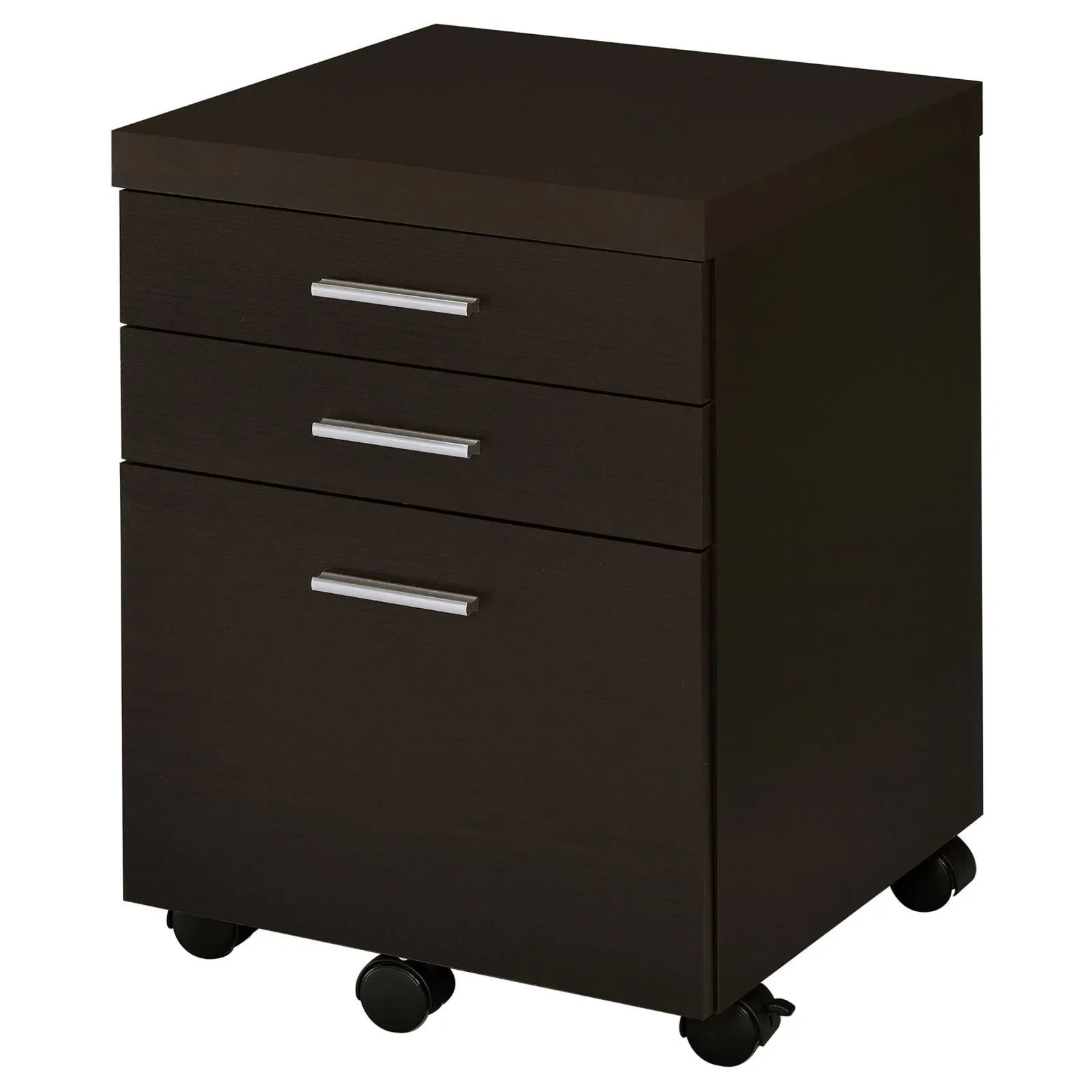 Skylar Cappuccino 3-Drawer Mobile File Cabinet - Image 4