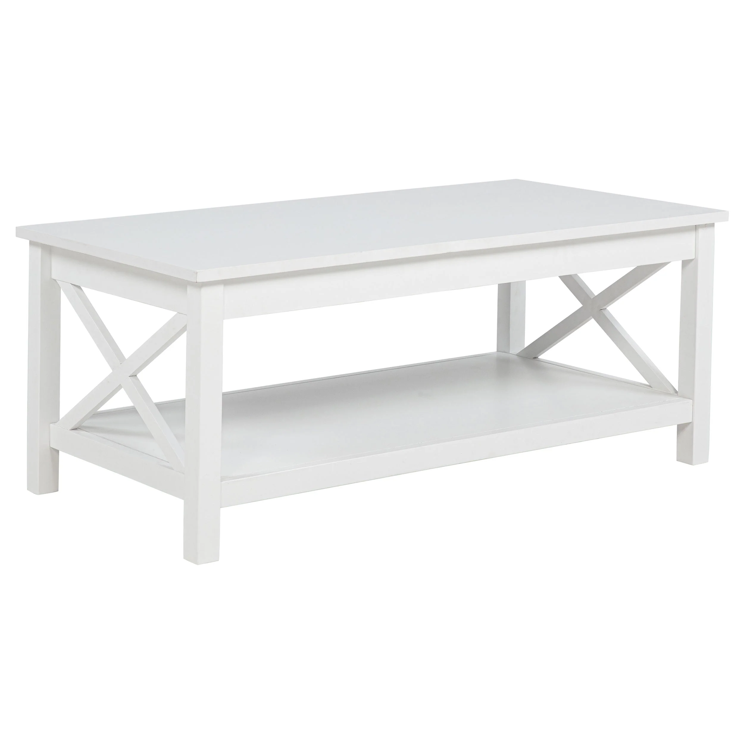 Skyview White 3-piece Rectangular Lift Top Coffee Table Set - Image 7