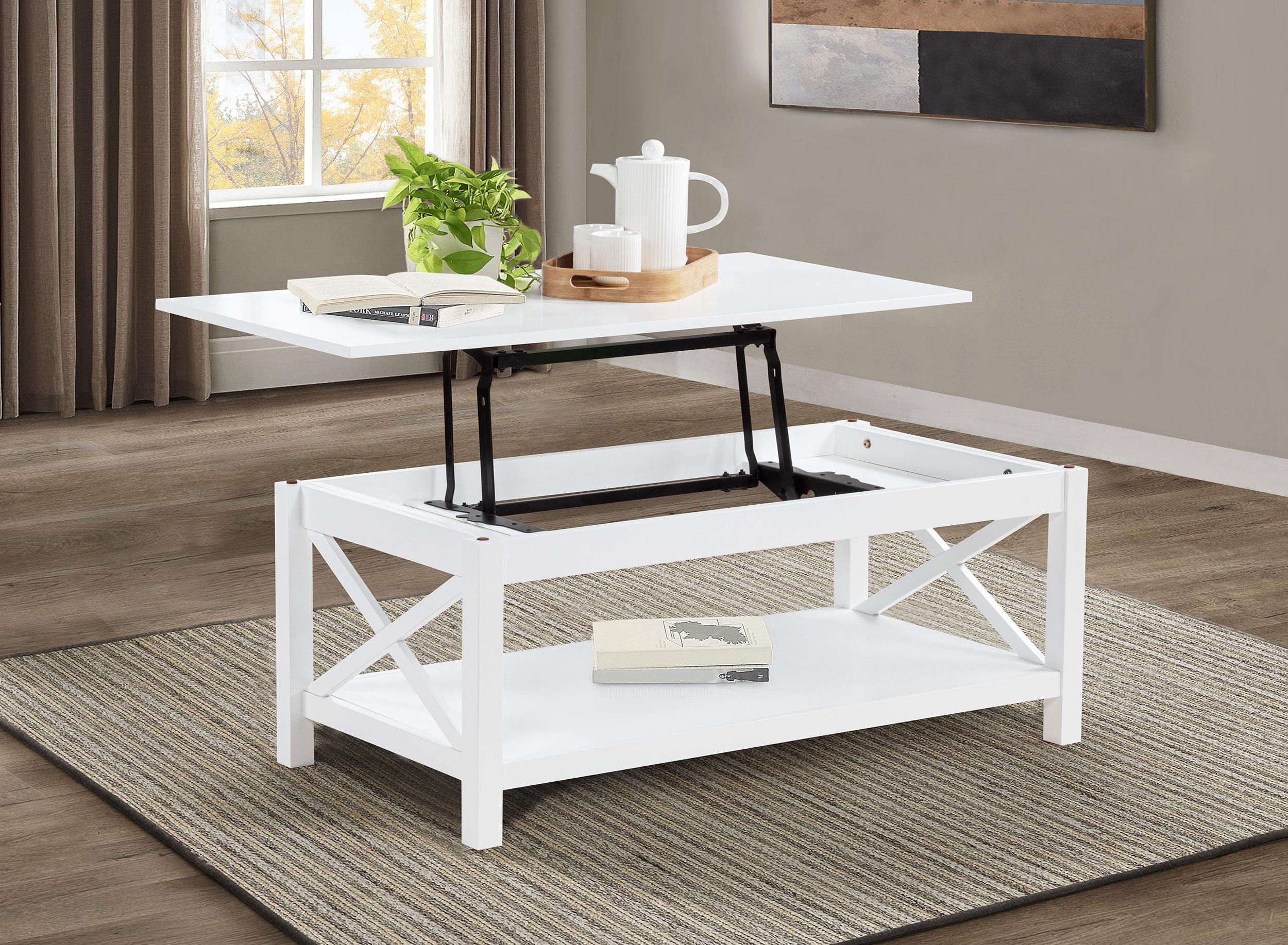 Skyview White 44-inch Rectangular Lift Top Coffee Table