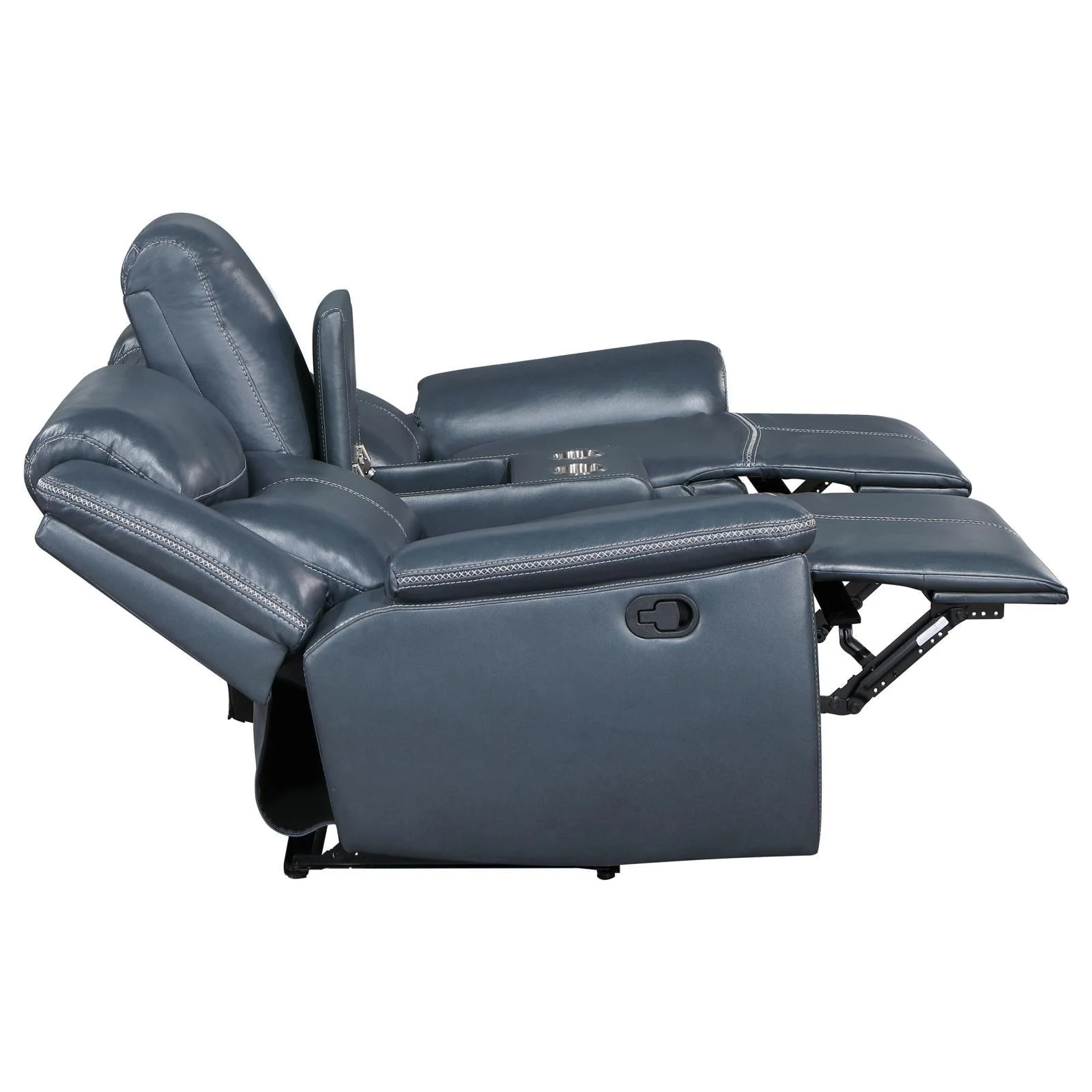 Sloane Blue 3-Piece Upholstered Motion Reclining Sofa Set - Image 12