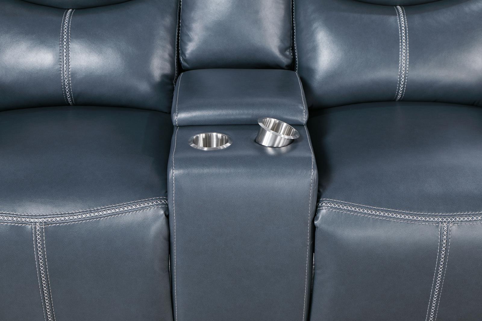 Sloane Blue 3-Piece Upholstered Motion Reclining Sofa Set - Image 21