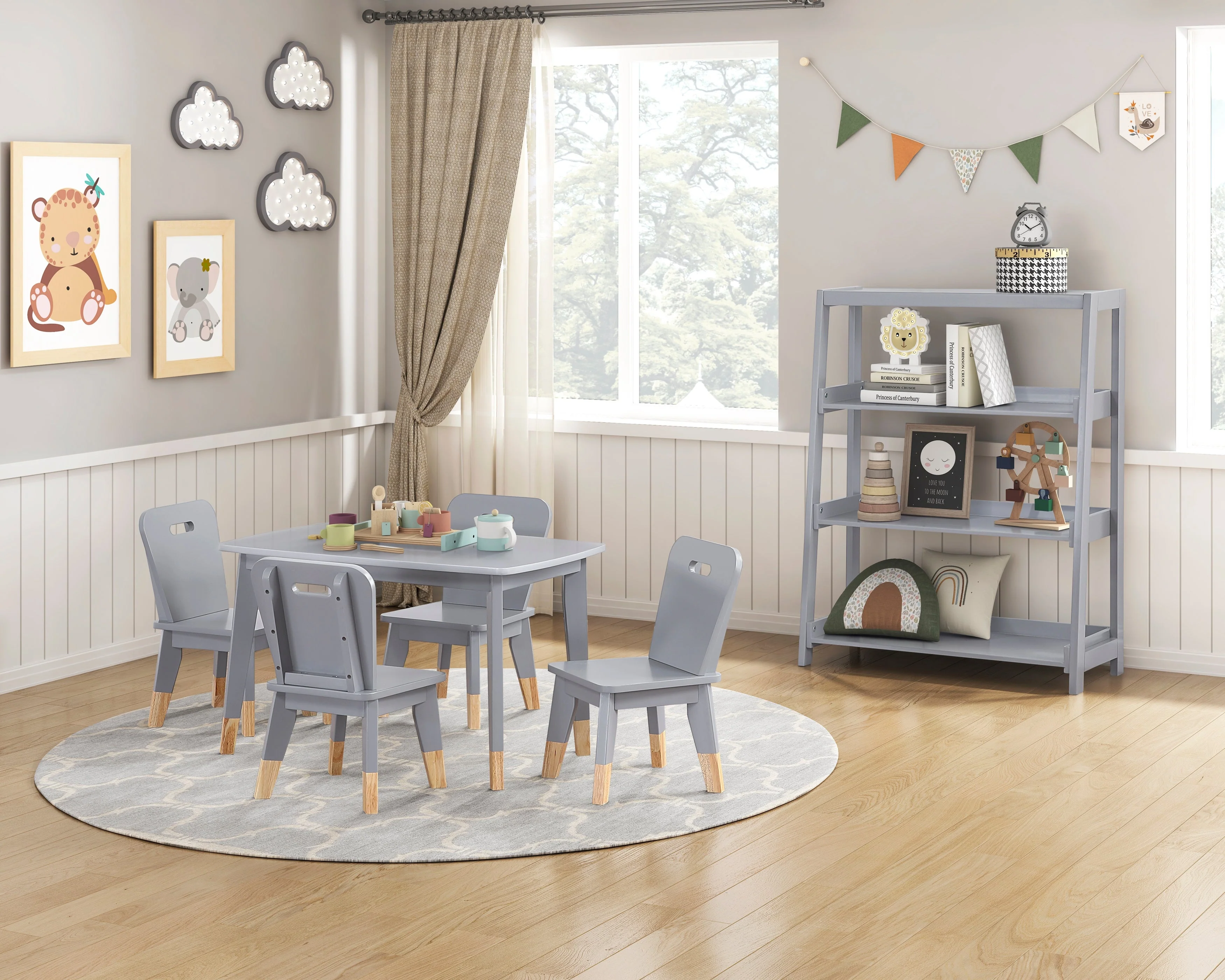 Sloane Gray Bookcase with 3 Fixed Shelves - Image 7