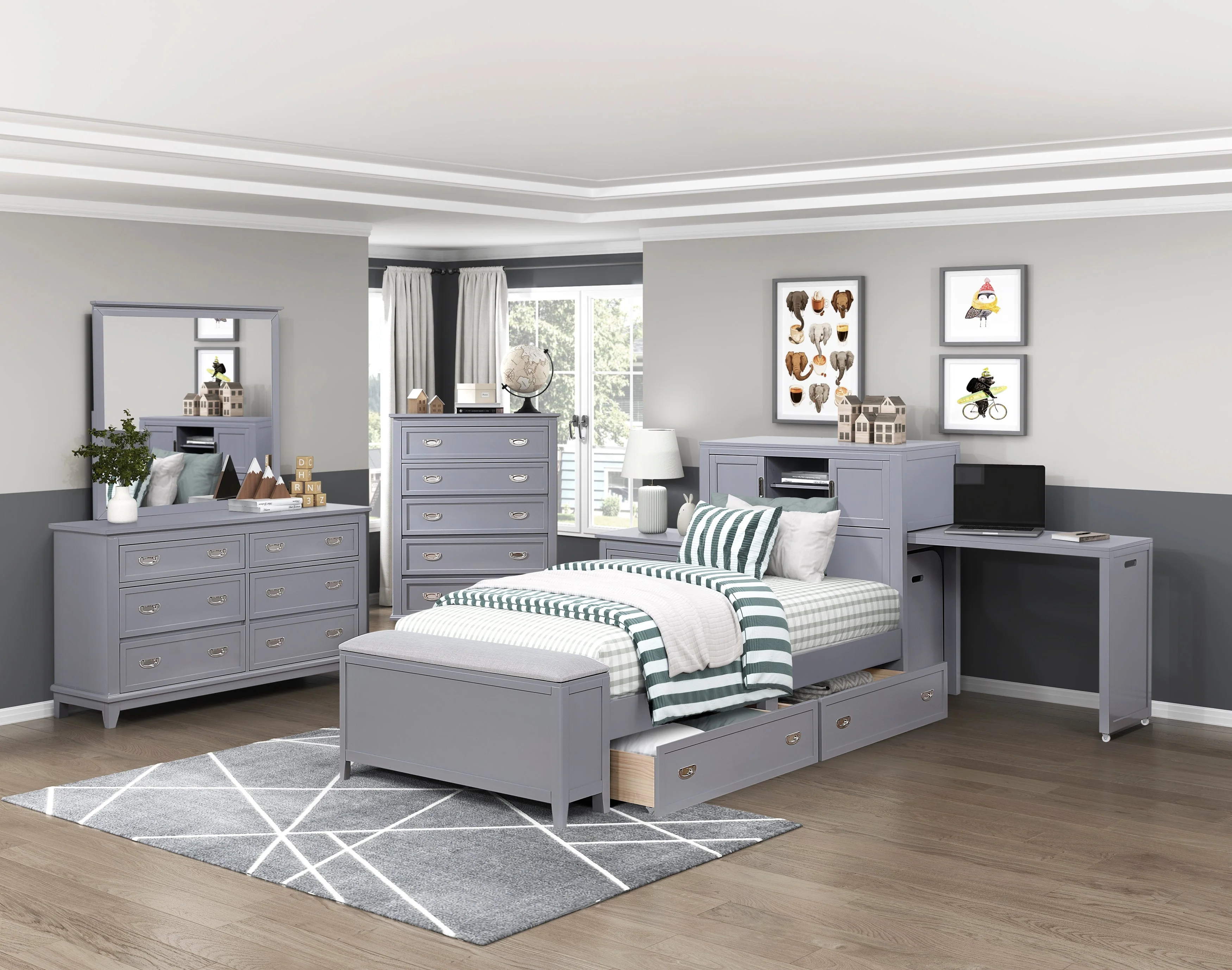Sloane Gray Nightstand - Image 19