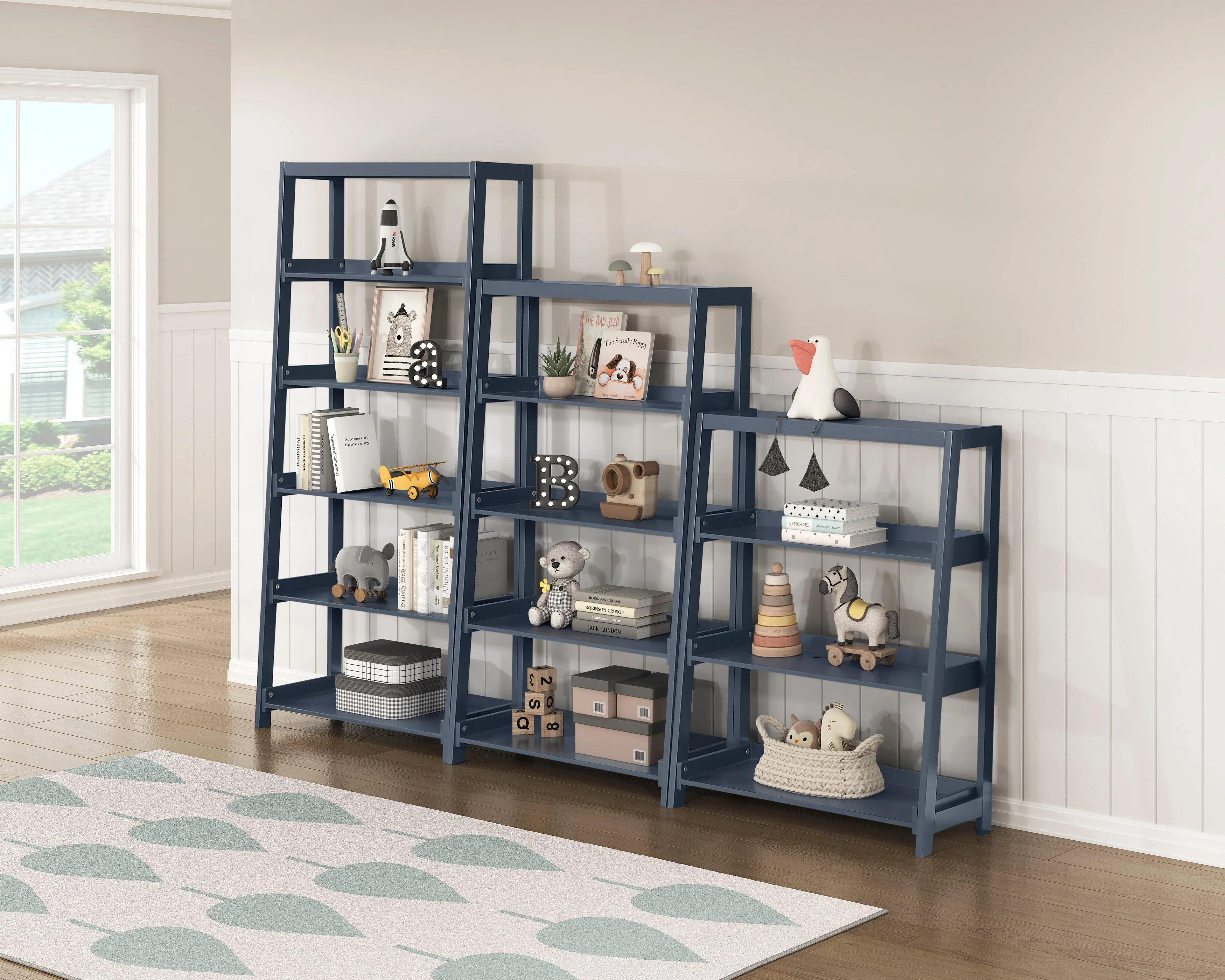 Sloane Navy Blue Bookcase with 3 Fixed Shelves - Image 5