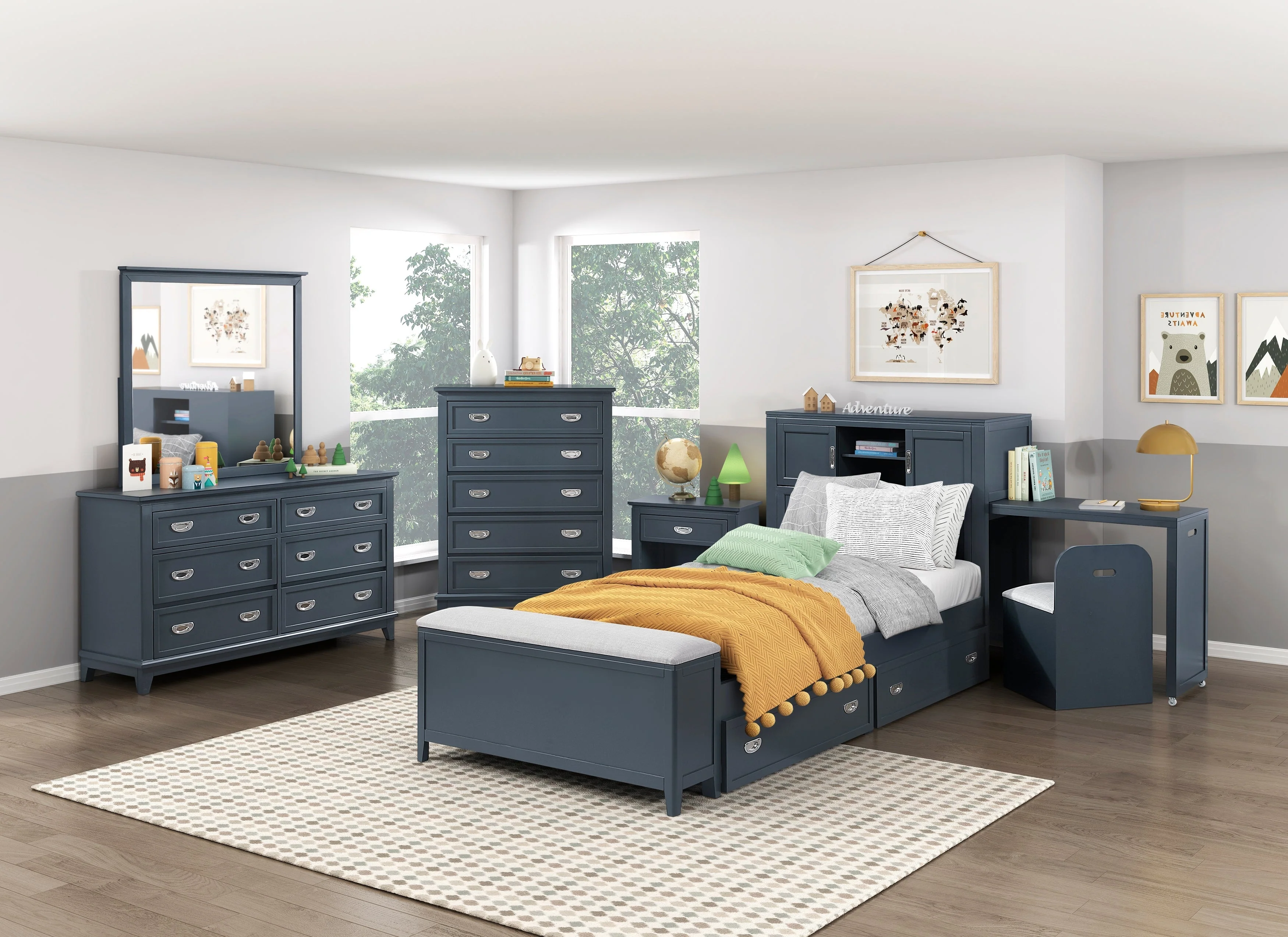 Sloane Navy Blue Night Stand - Image 19