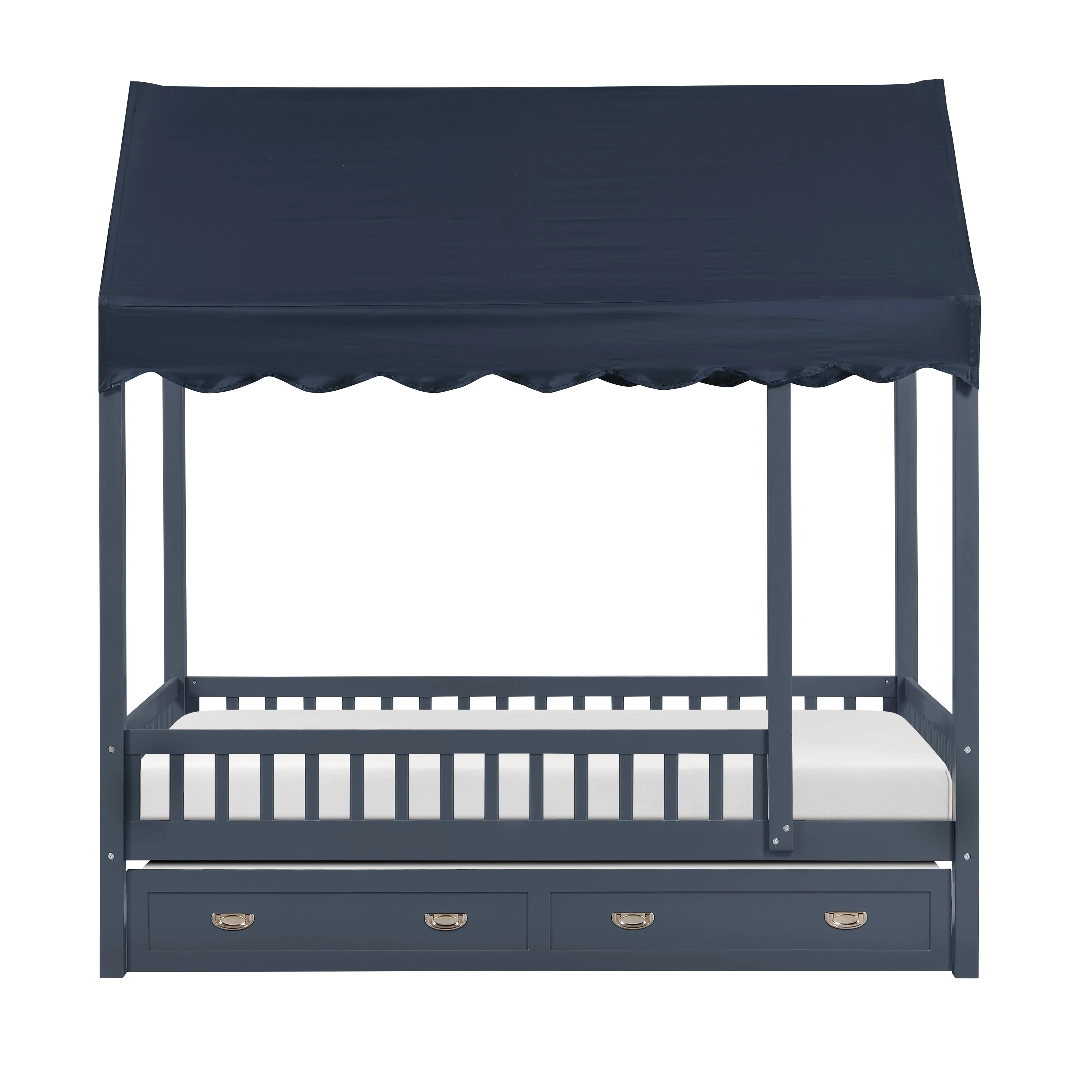 Sloane Navy Blue Twin Canopy Platform Bed - Image 8