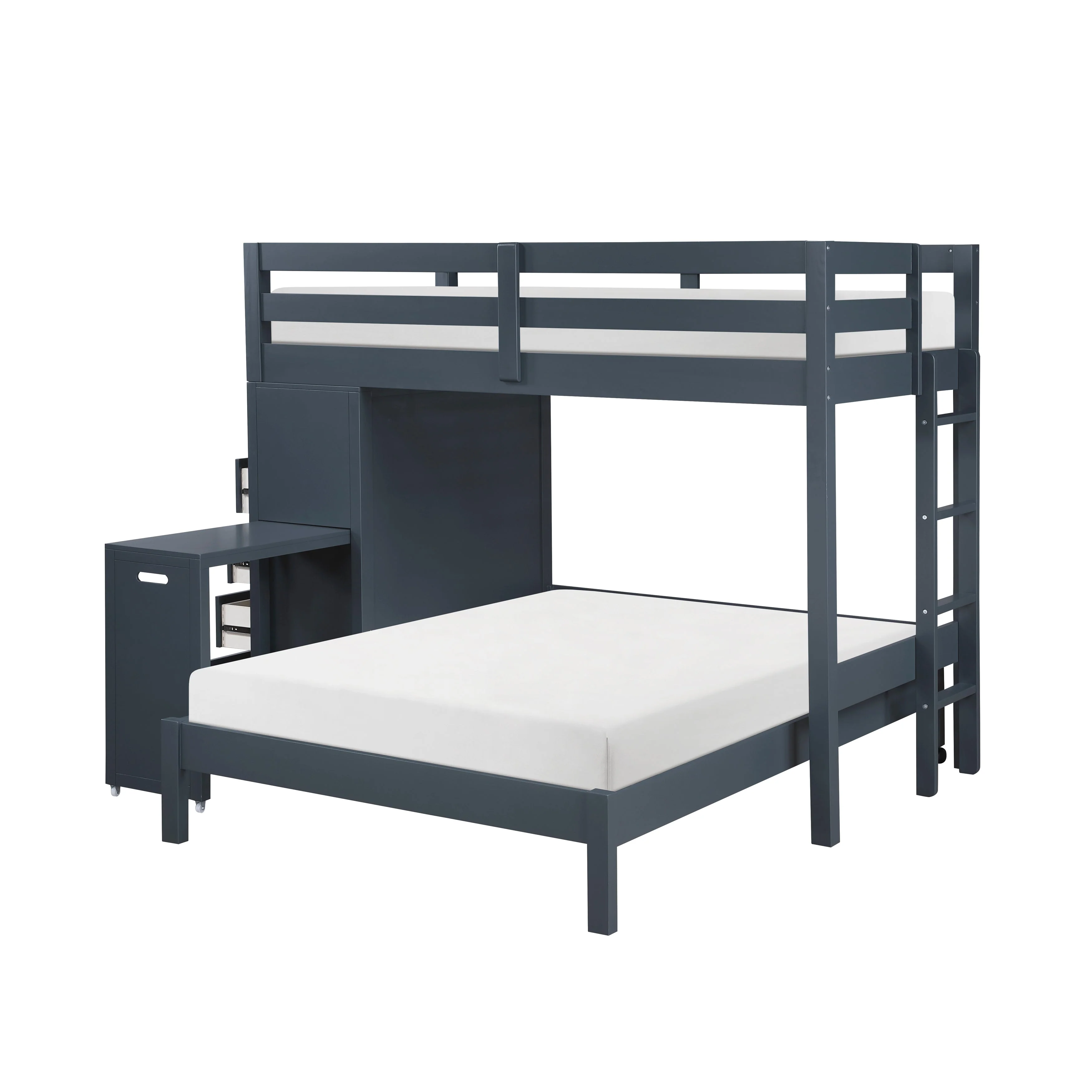 Sloane Navy Blue Twin/Full Loft Bunk Bed with Chest and Hidden Desk - Image 7