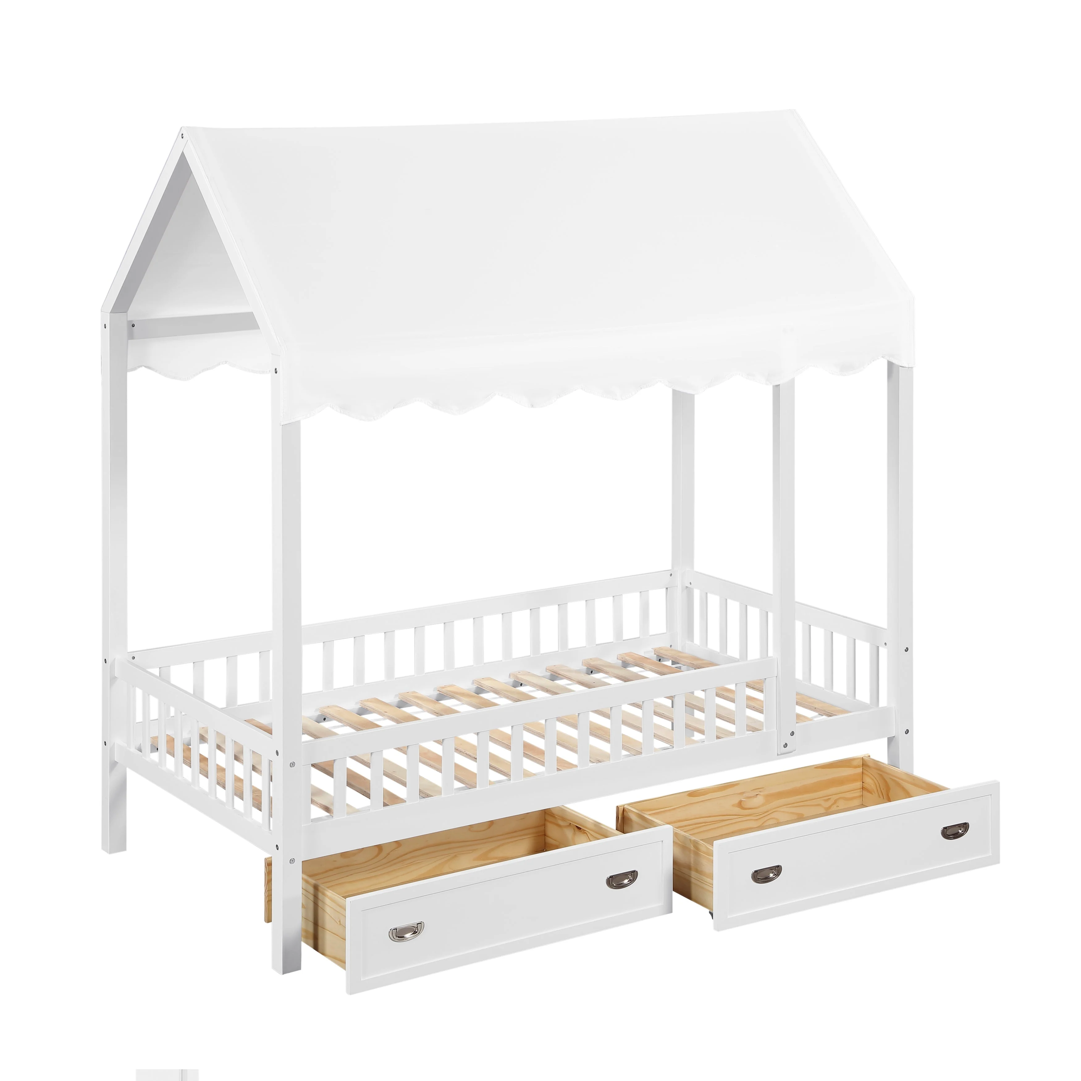 Sloane White Twin Canopy Platform Bed - Image 16
