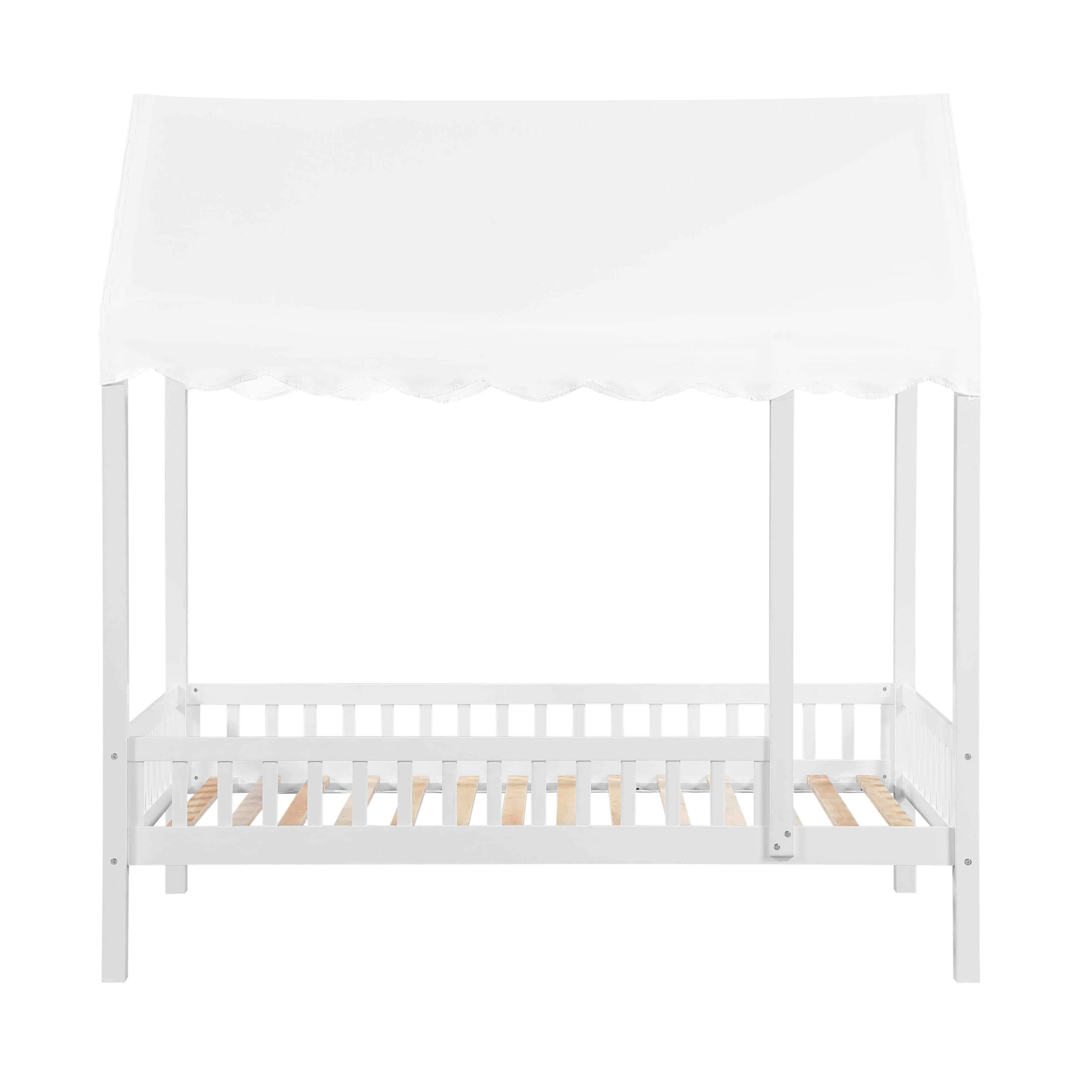 Sloane White Twin Canopy Platform Bed - Image 4