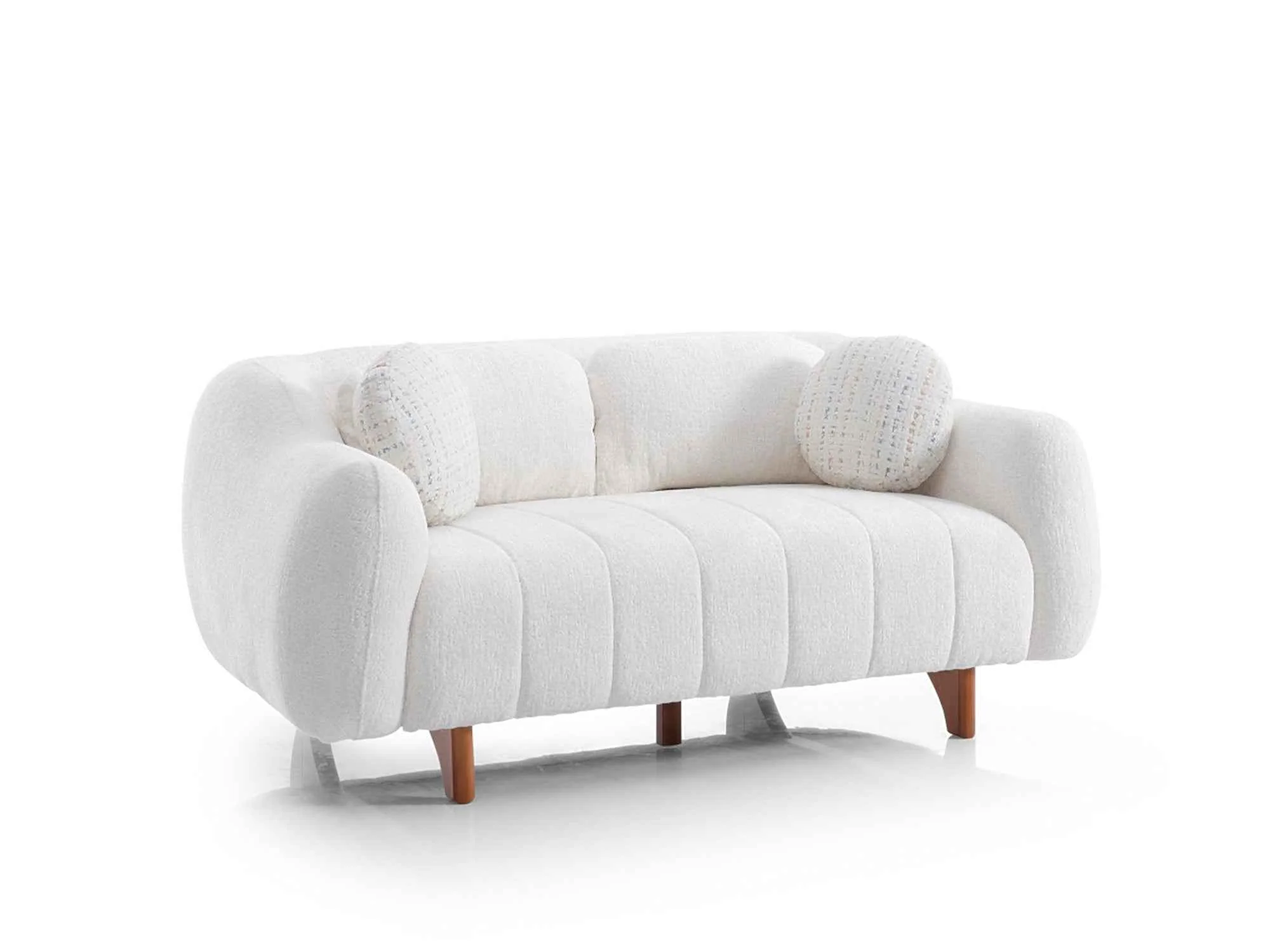 Snowy Cream Stationary Loveseat
