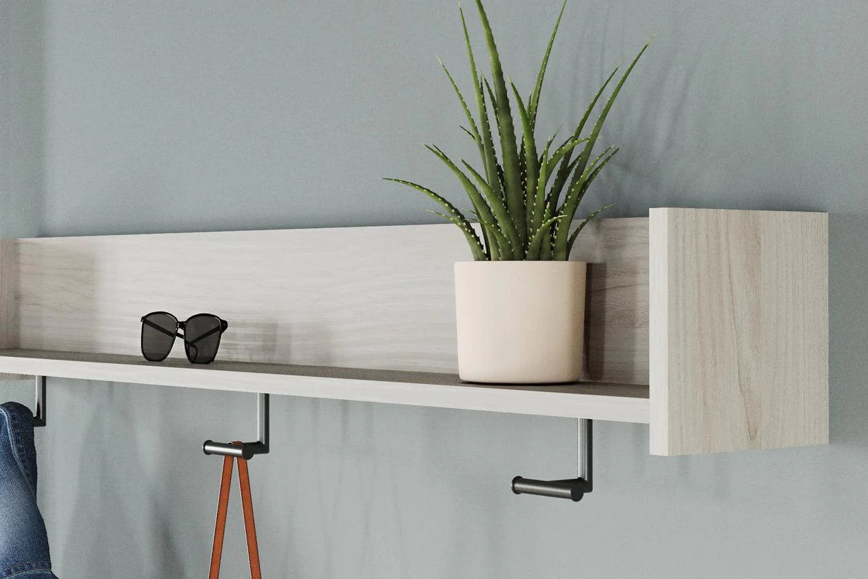 Socalle Light Natural Wall Mounted Coat Rack with Shelf - Image 4