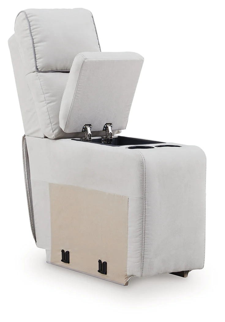 Social Pointe Pearl/Ash 7-Piece Reclining Sectional with Storage Consoles - Image 7