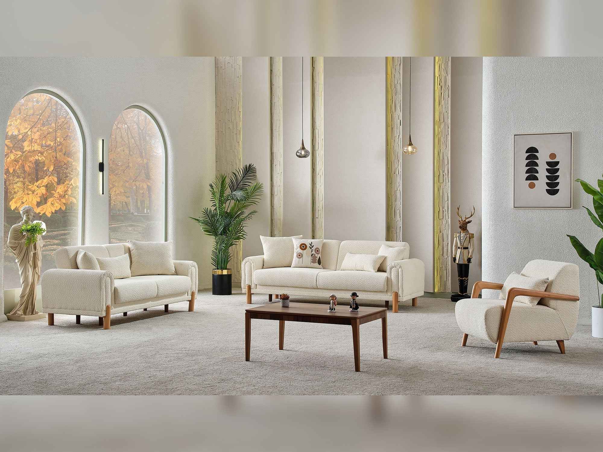 Soho Cream 3-pieces (Sofa & Loveseat & Chair) Living Room Set