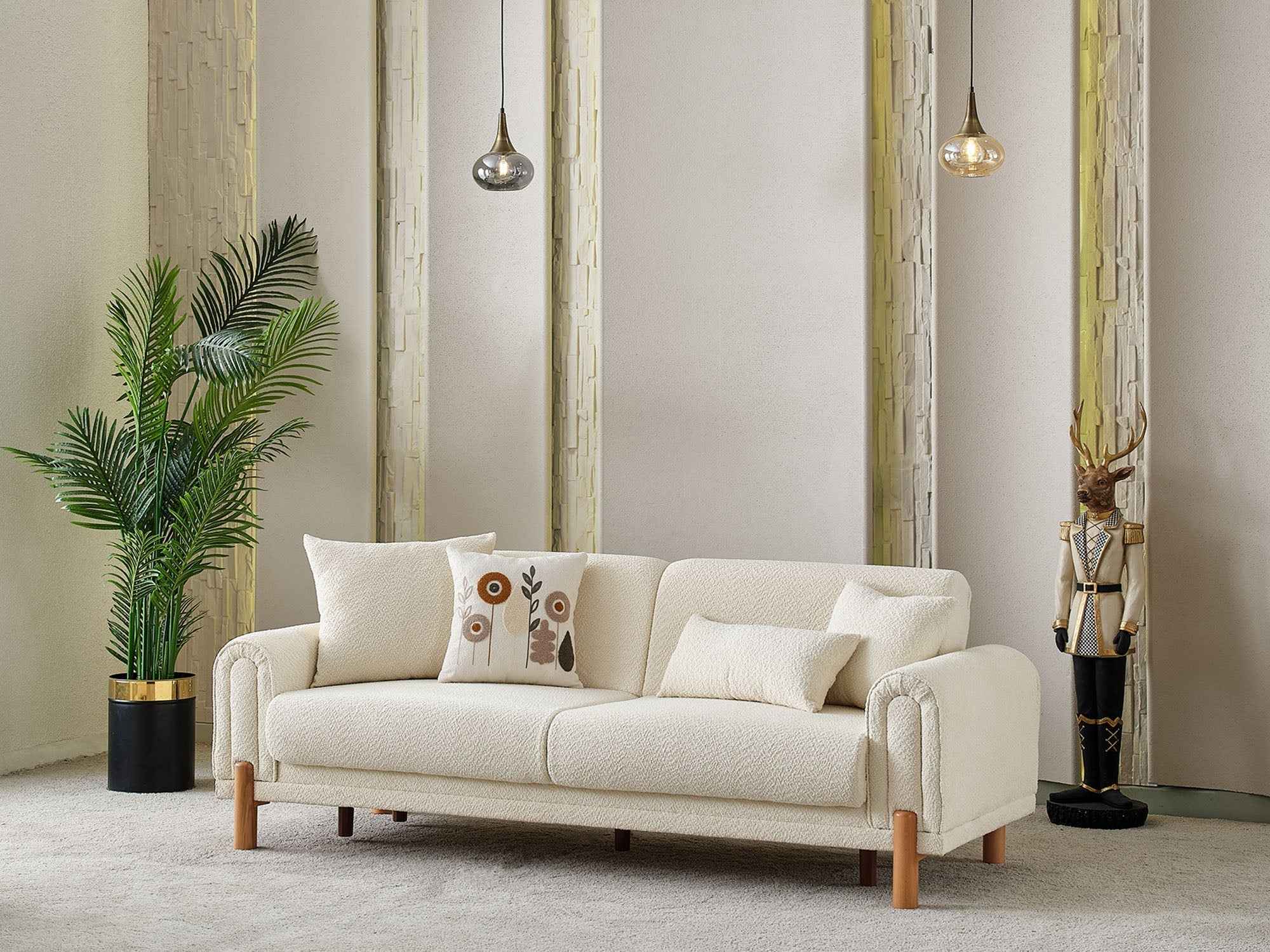 Soho Cream 3-pieces (Sofa & Loveseat & Chair) Living Room Set - Image 2