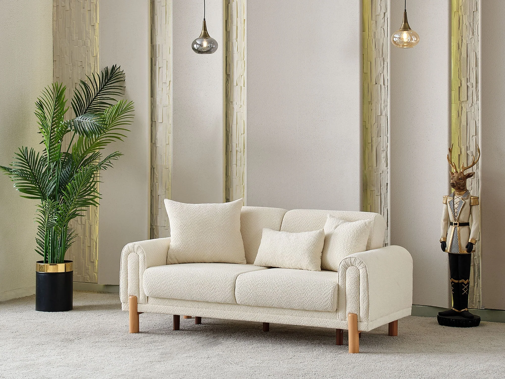 Soho Cream 3-pieces (Sofa & Loveseat & Chair) Living Room Set - Image 9