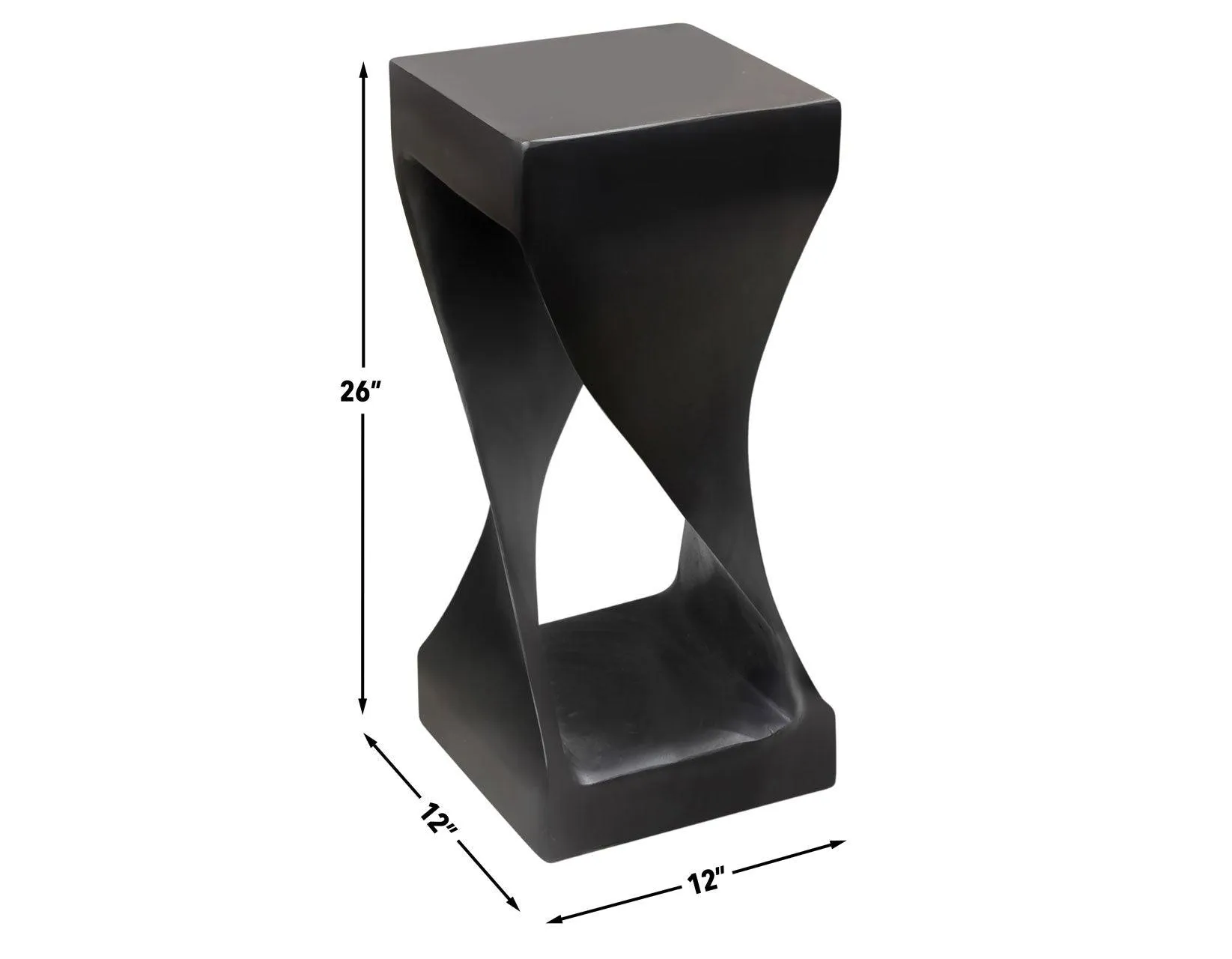 Solana Solid Wood Accent Table, Black Finish - Image 5