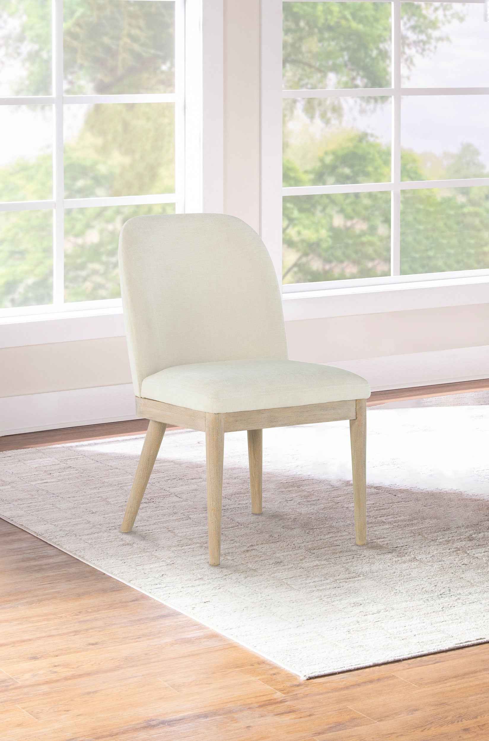 Solano Beige Upholstered Dining Side Chair (Set of 2) - Image 2