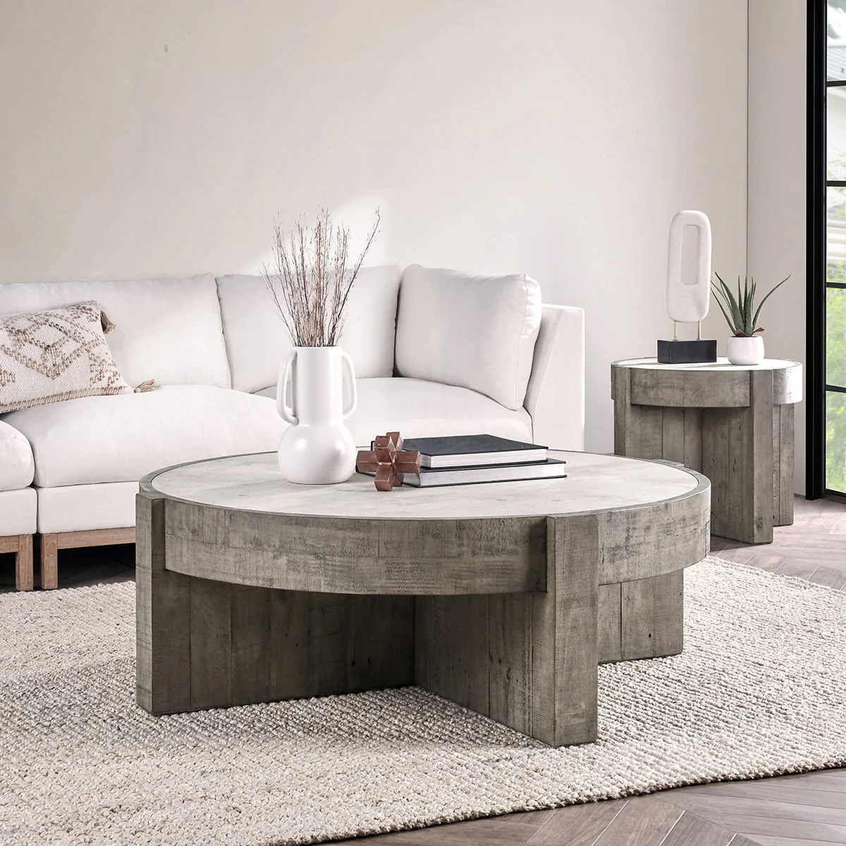 Sonoma Coffee Table - Antique White/Distressed Gray - Image 7