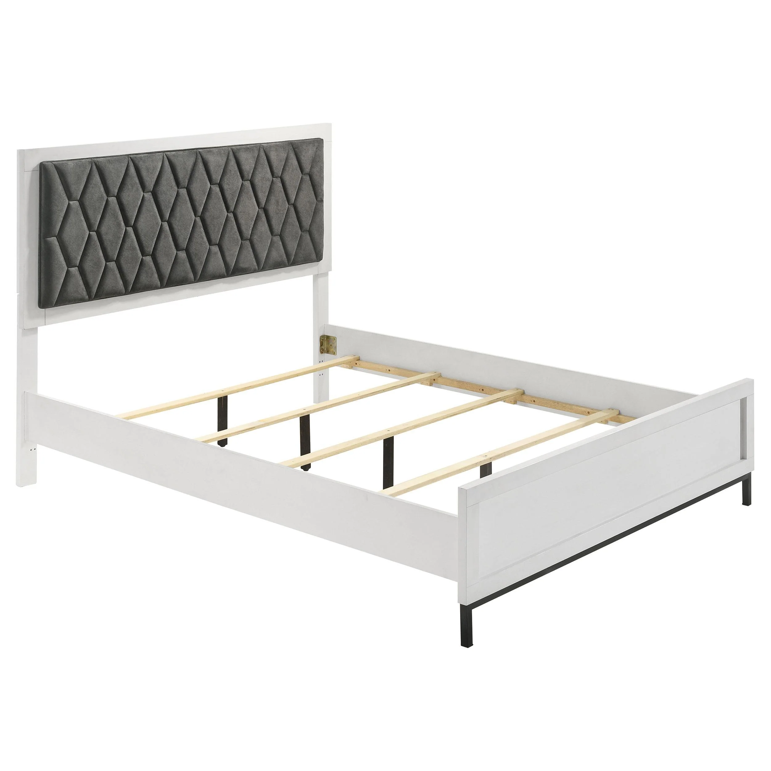 Sonora White Queen Upholstered Panel Bed - Image 2