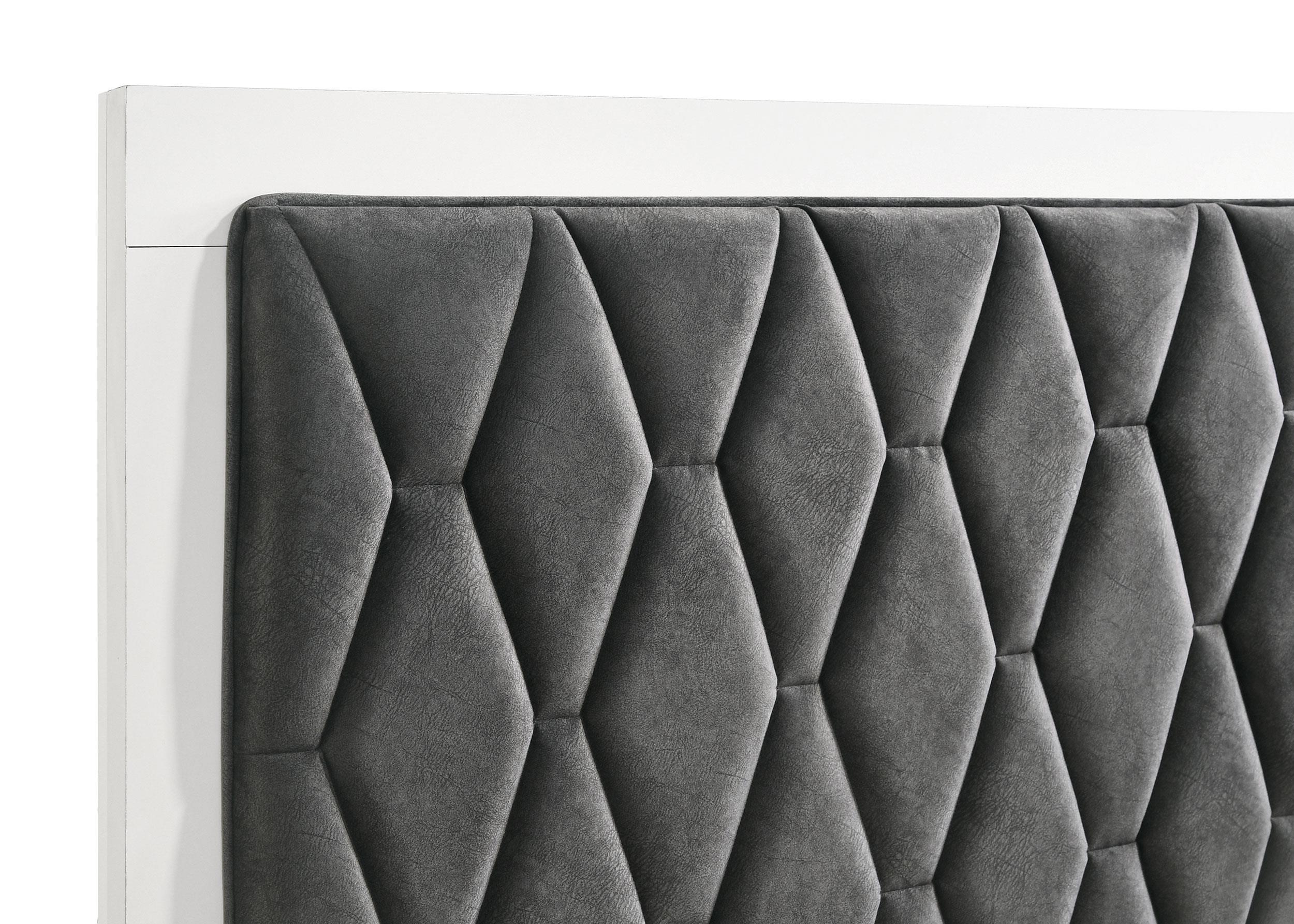 Sonora White Queen Upholstered Panel Bed - Image 4