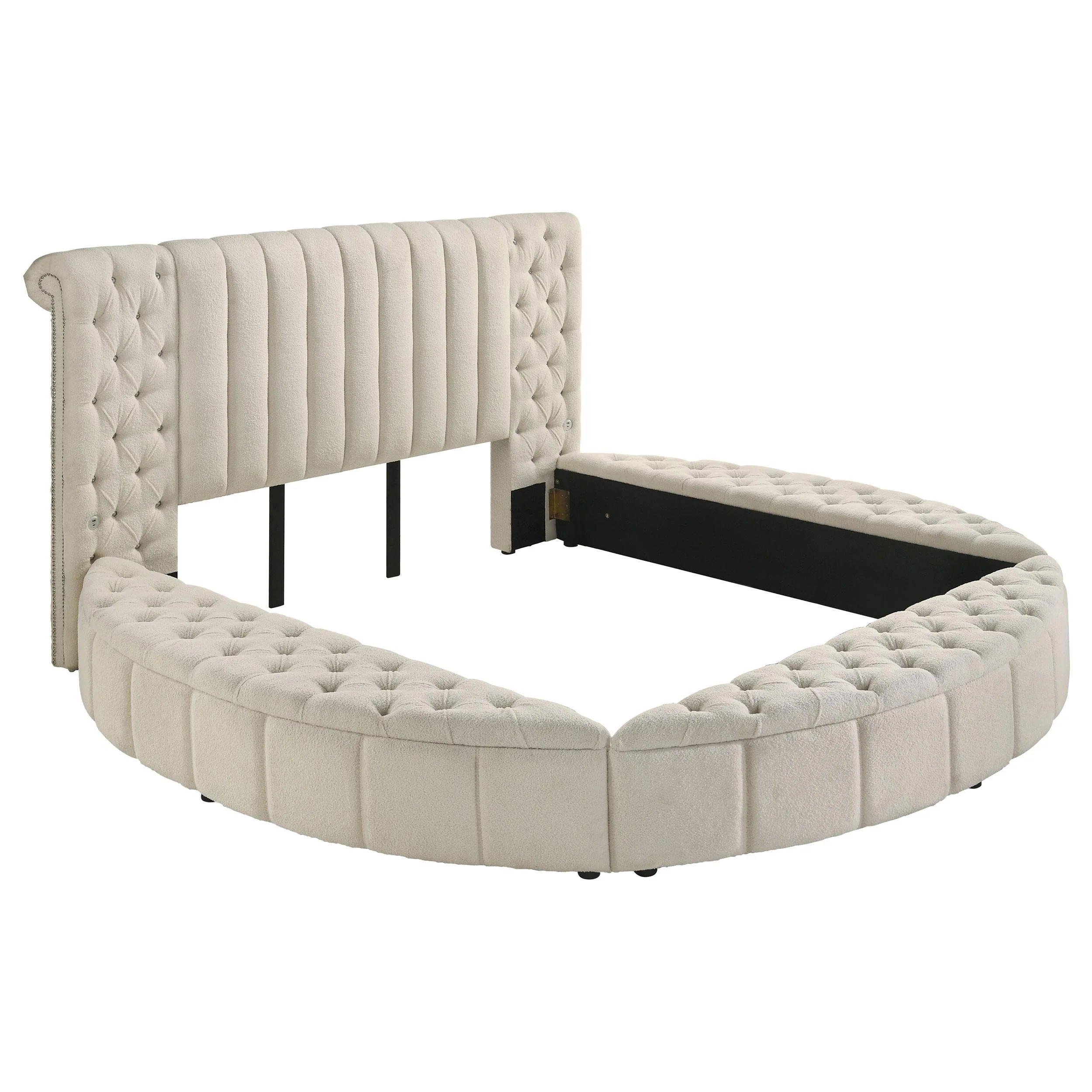 Sonya Ivory 5-Piece Upholstered Eastern King Bedroom Set - Image 3