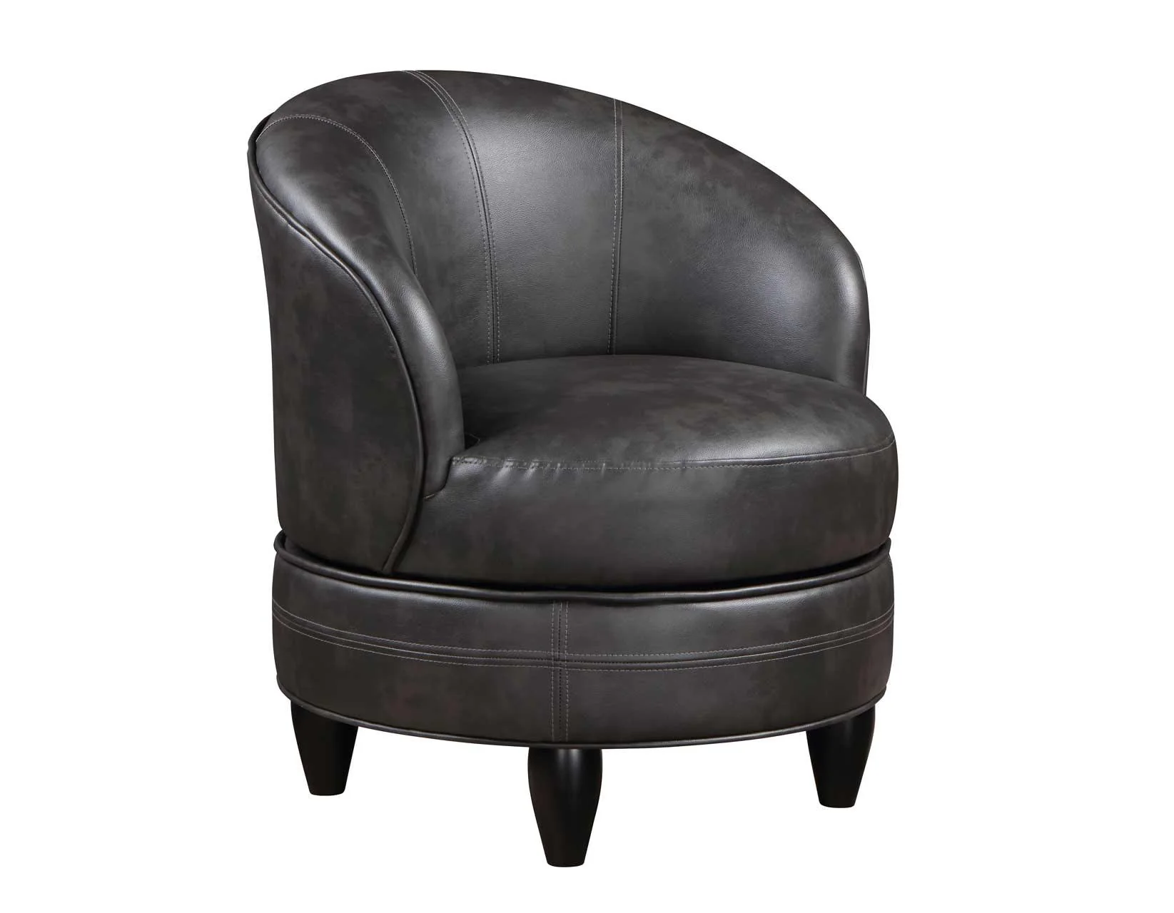 Sophia Gray Leatherette Swivel Accent Chair - Image 3