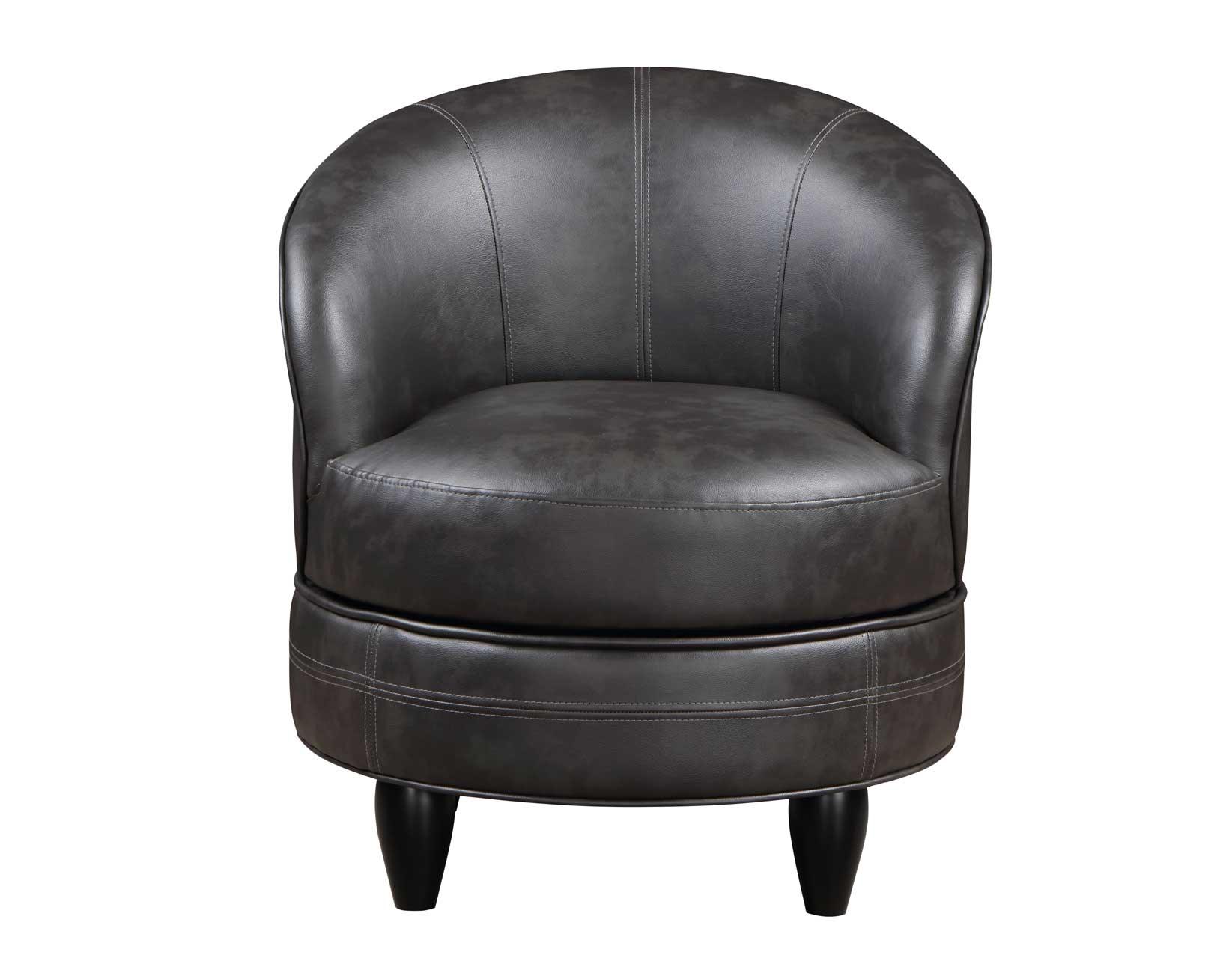 Sophia Gray Leatherette Swivel Accent Chair - Image 4