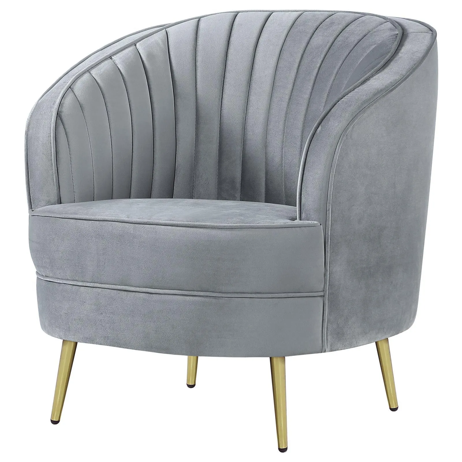 Sophia Upholstered Chair Gray/Gold - Image 4